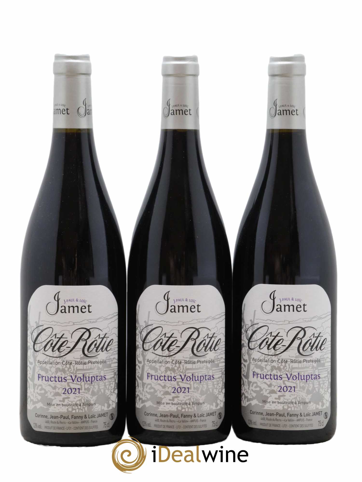 Côte-Rôtie Fructus Voluptas Jamet (Domaine) 2021 - Lot de 3 bouteilles - 0