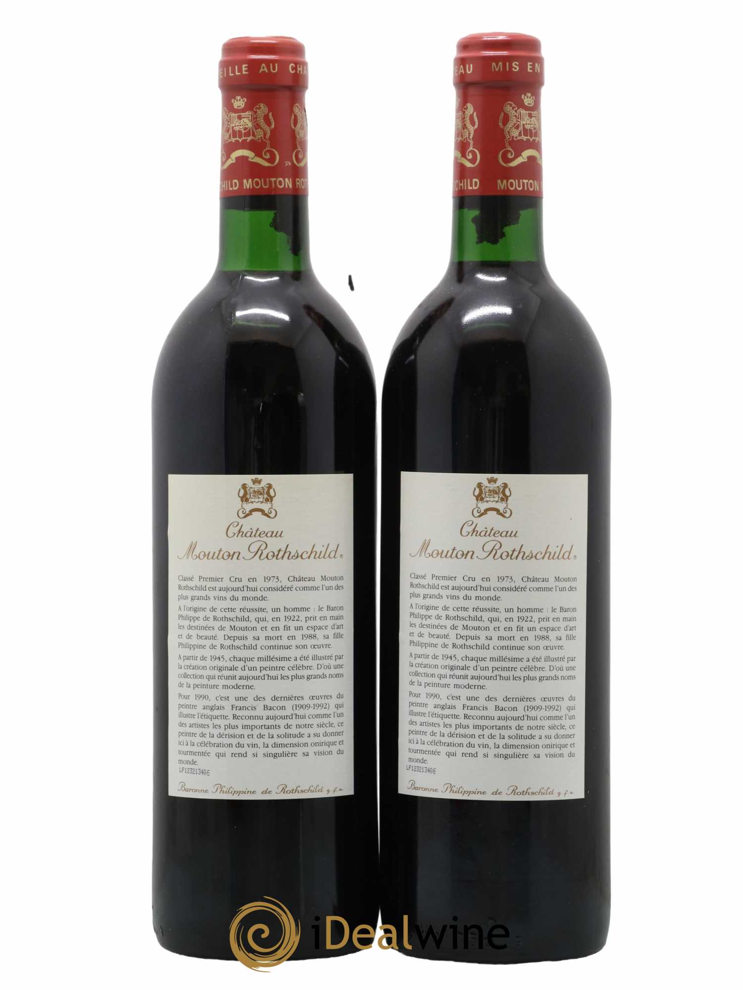 Château Mouton Rothschild 1er Grand Cru Classé 1990 - Lot de 2 bouteilles - 1