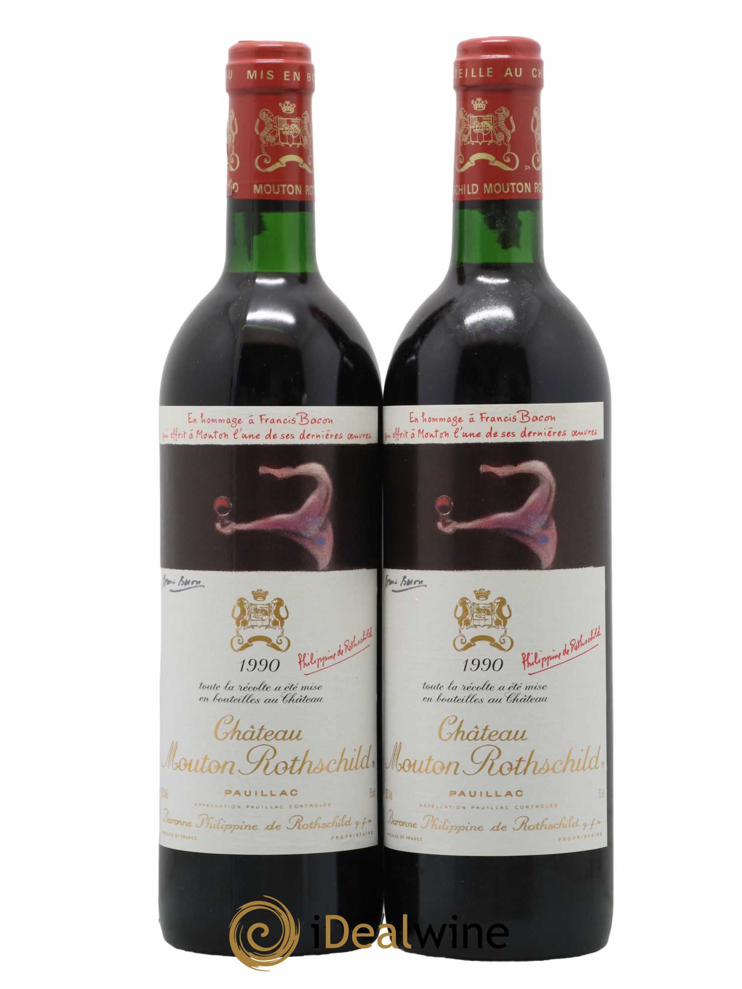 Château Mouton Rothschild 1er Grand Cru Classé 1990 - Lot de 2 bouteilles - 0
