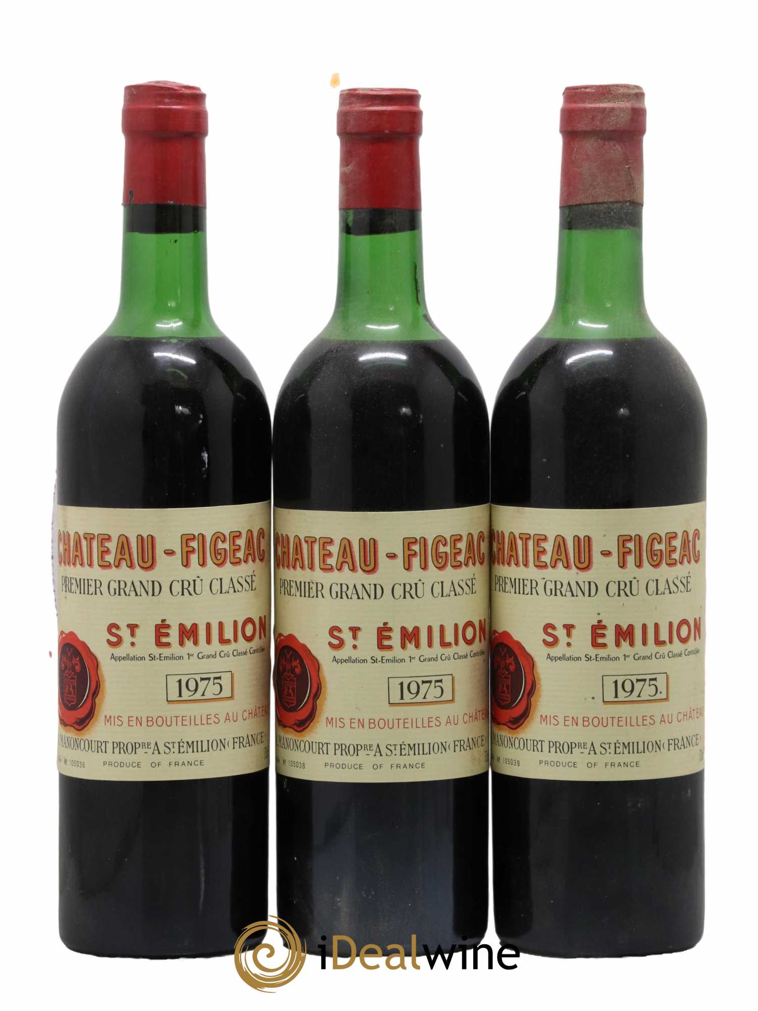 Château Figeac 1er Grand Cru Classé A 1975 - Lot de 3 bouteilles - 0