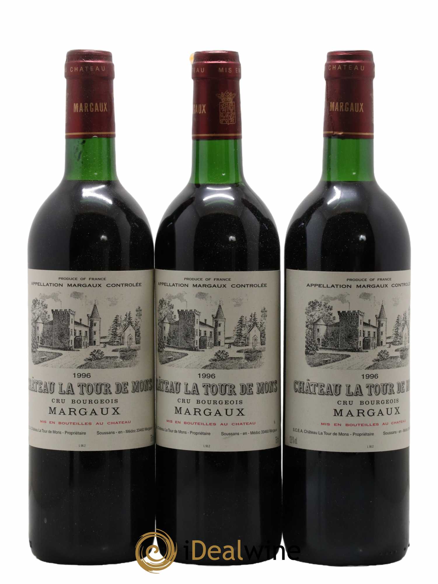 Château la Tour de Mons Cru Bourgeois 1996 - Lot de 12 bouteilles - 1