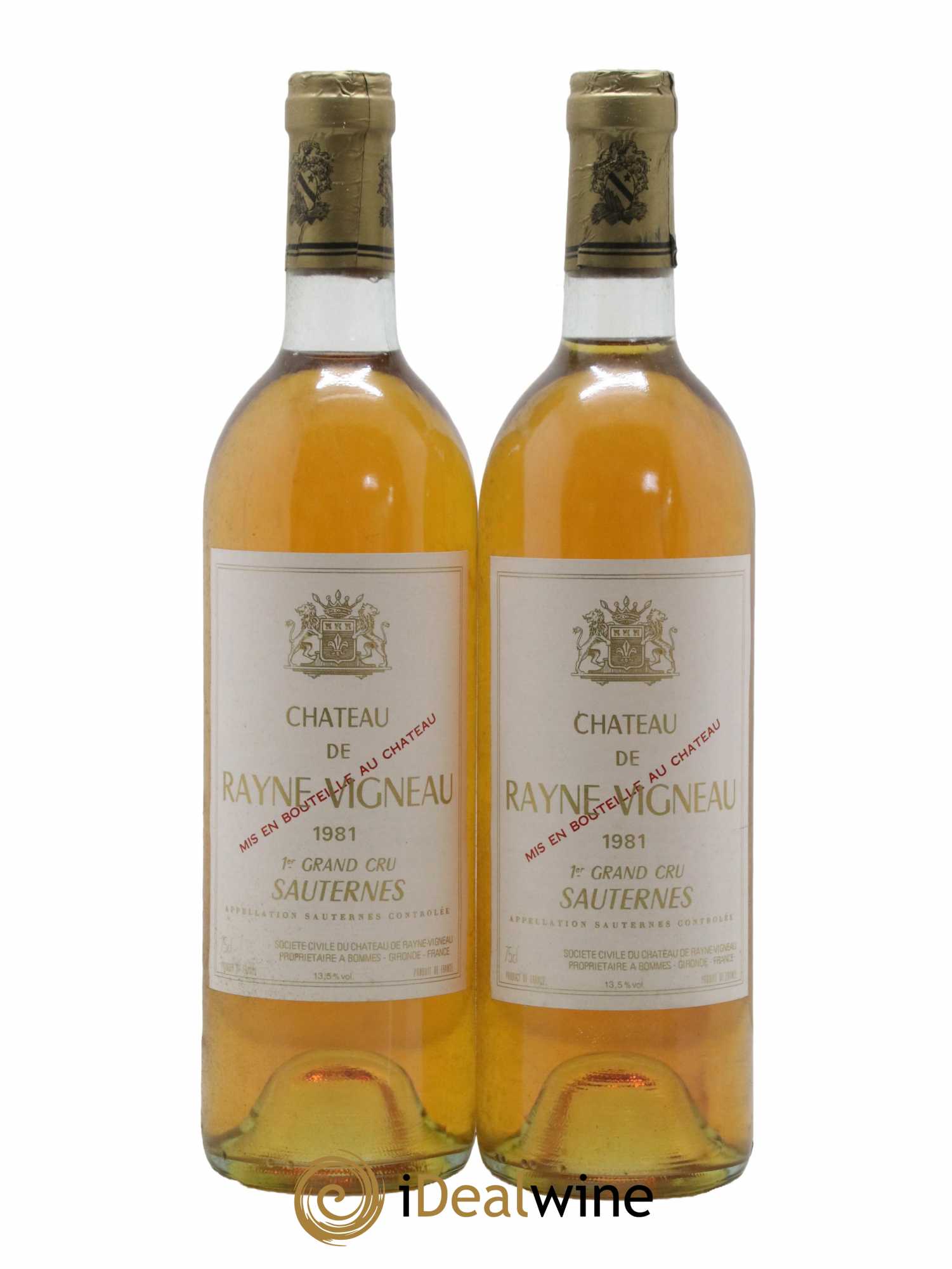 Château de Rayne Vigneau 1er Grand Cru Classé 1981 - Lotto di 2 bottiglie - 0