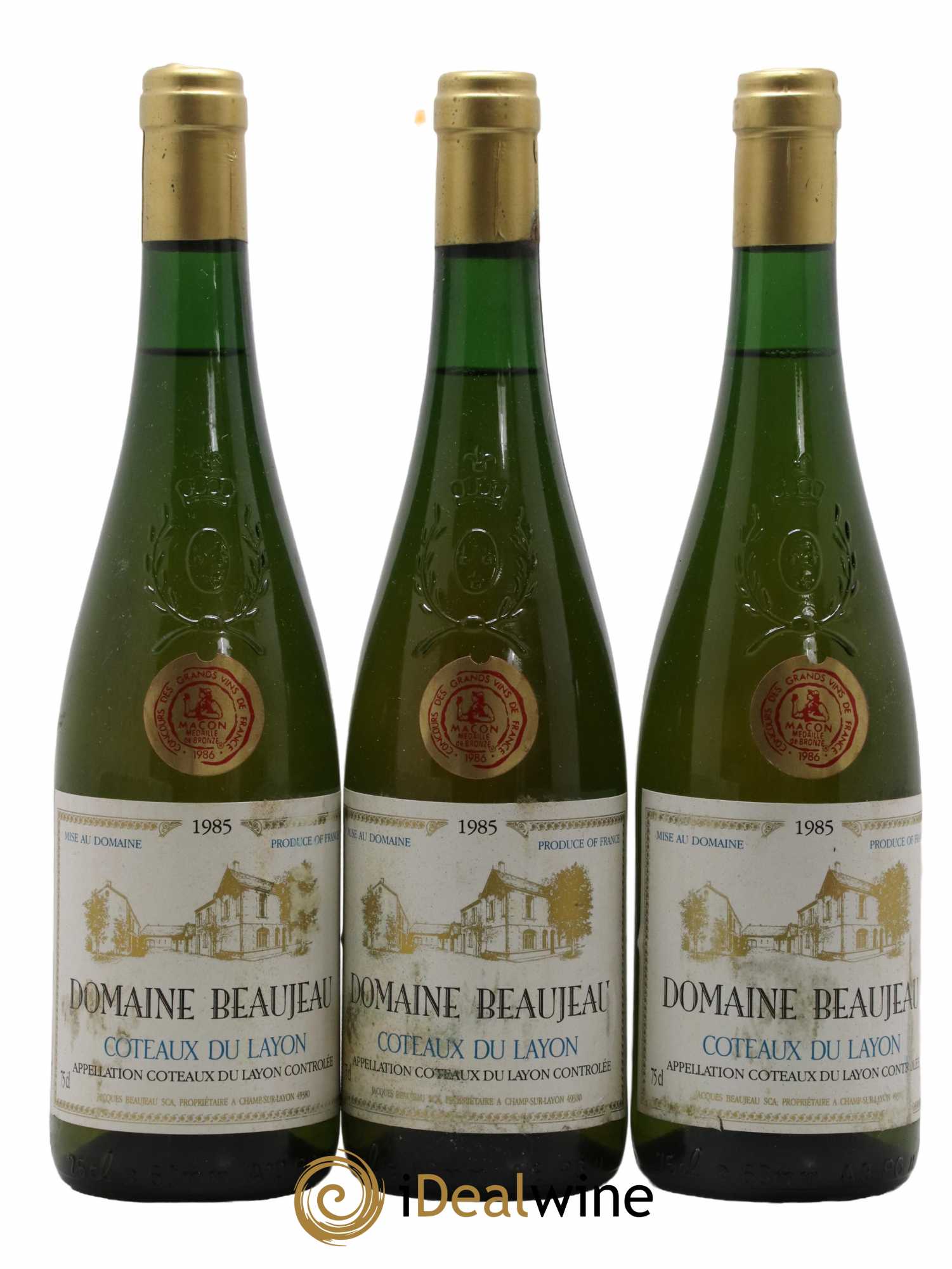 Coteaux du Layon Domaine Beaujeau 1985 - Lotto di 3 bottiglie - 0