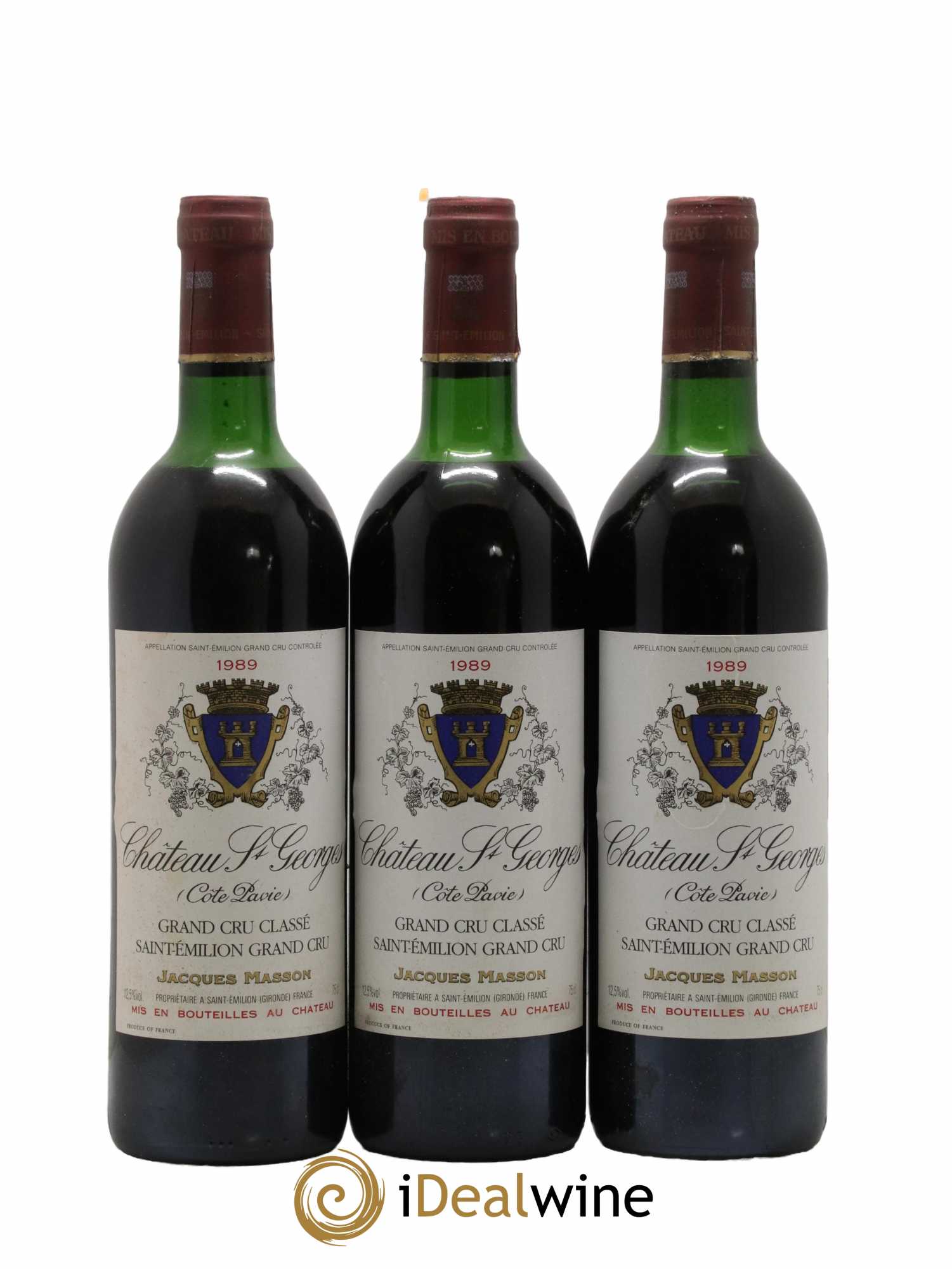 Château Saint-Georges Côte Pavie Grand Cru Classé 1989 - Lot de 3 bouteilles - 0