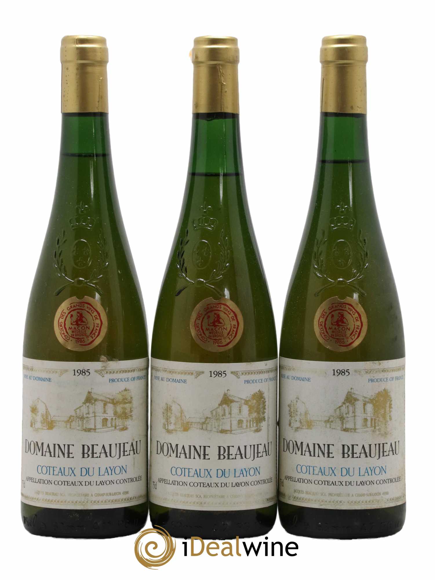 Coteaux du Layon Domaine Beaujeau 1985 - Lotto di 3 bottiglie - 0