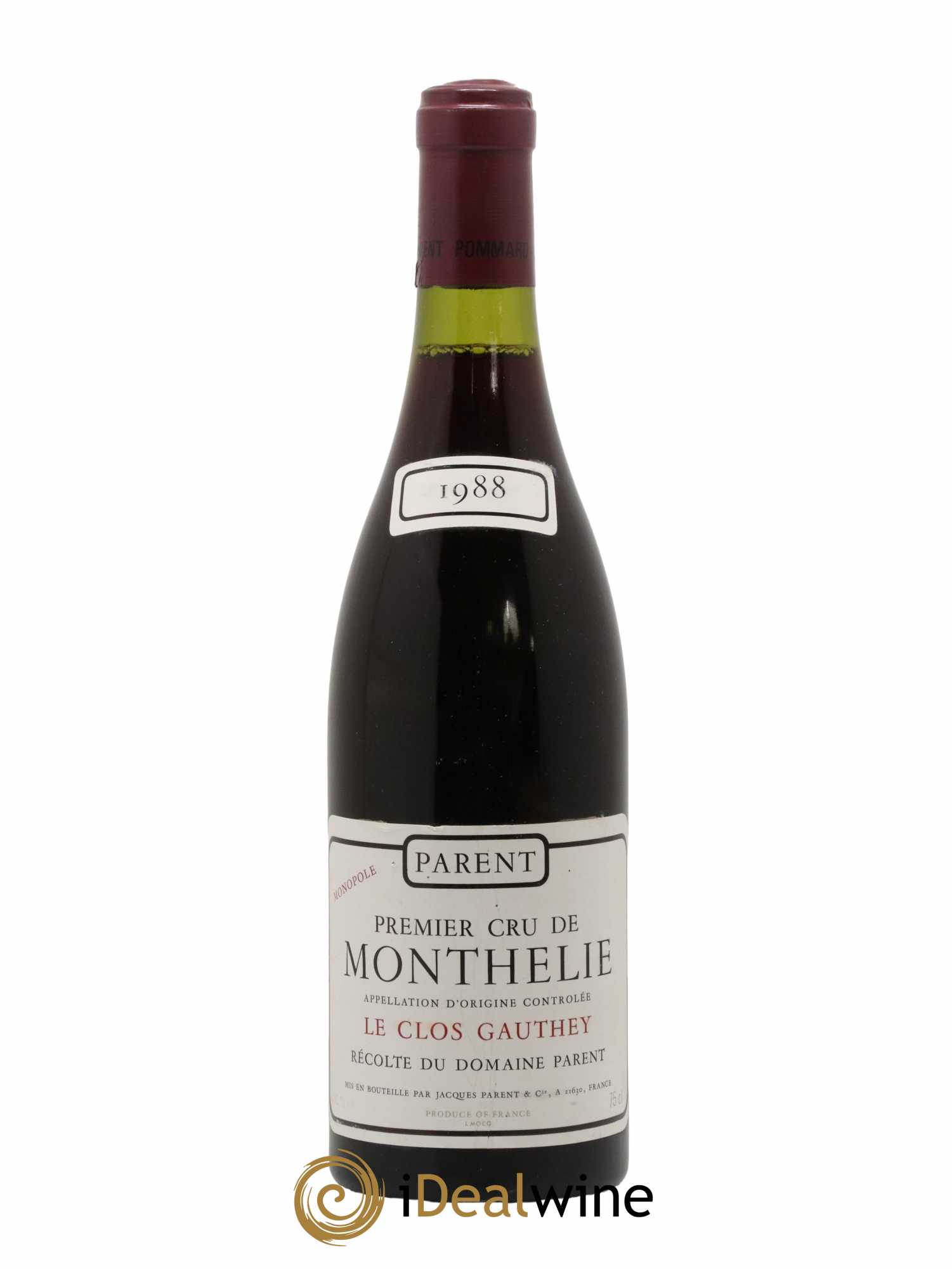 Monthélie 1er Cru Le Clos Gauthey Jacques Parent 1988 - Lot de 1 bouteille - 0