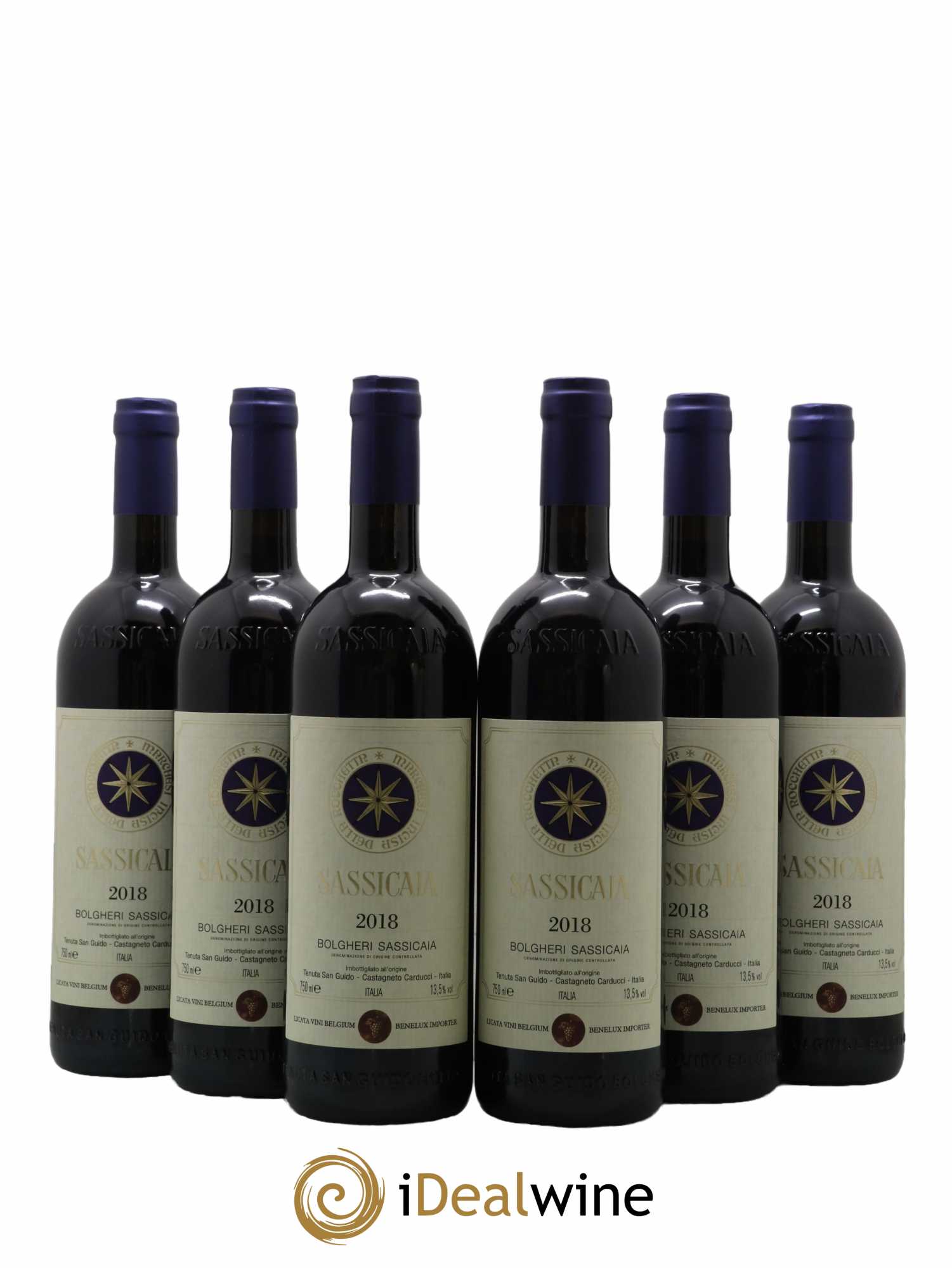 Bolgheri DOC Sassicaia Tenuta San Guido 2018 - Lot de 6 bouteilles - 0