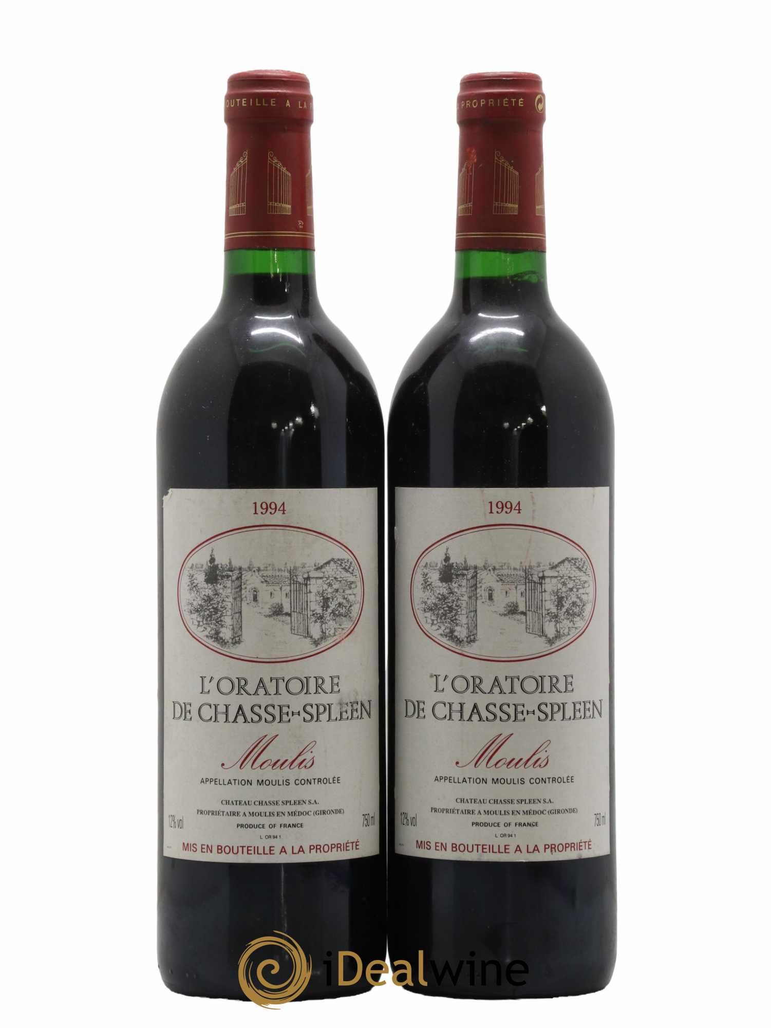 Oratoire de Chasse Spleen Second Vin 1994 - Lot de 2 bouteilles - 0