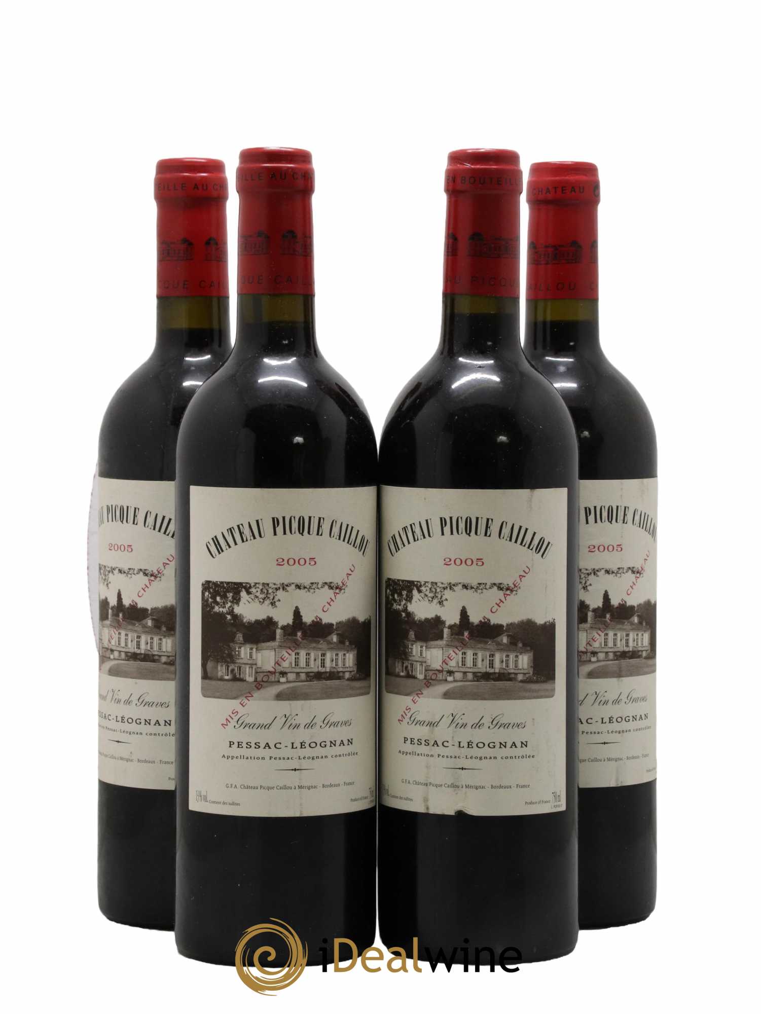 Pessac-Léognan Château Pique Caillou 2005 - Lot de 4 bouteilles - 0
