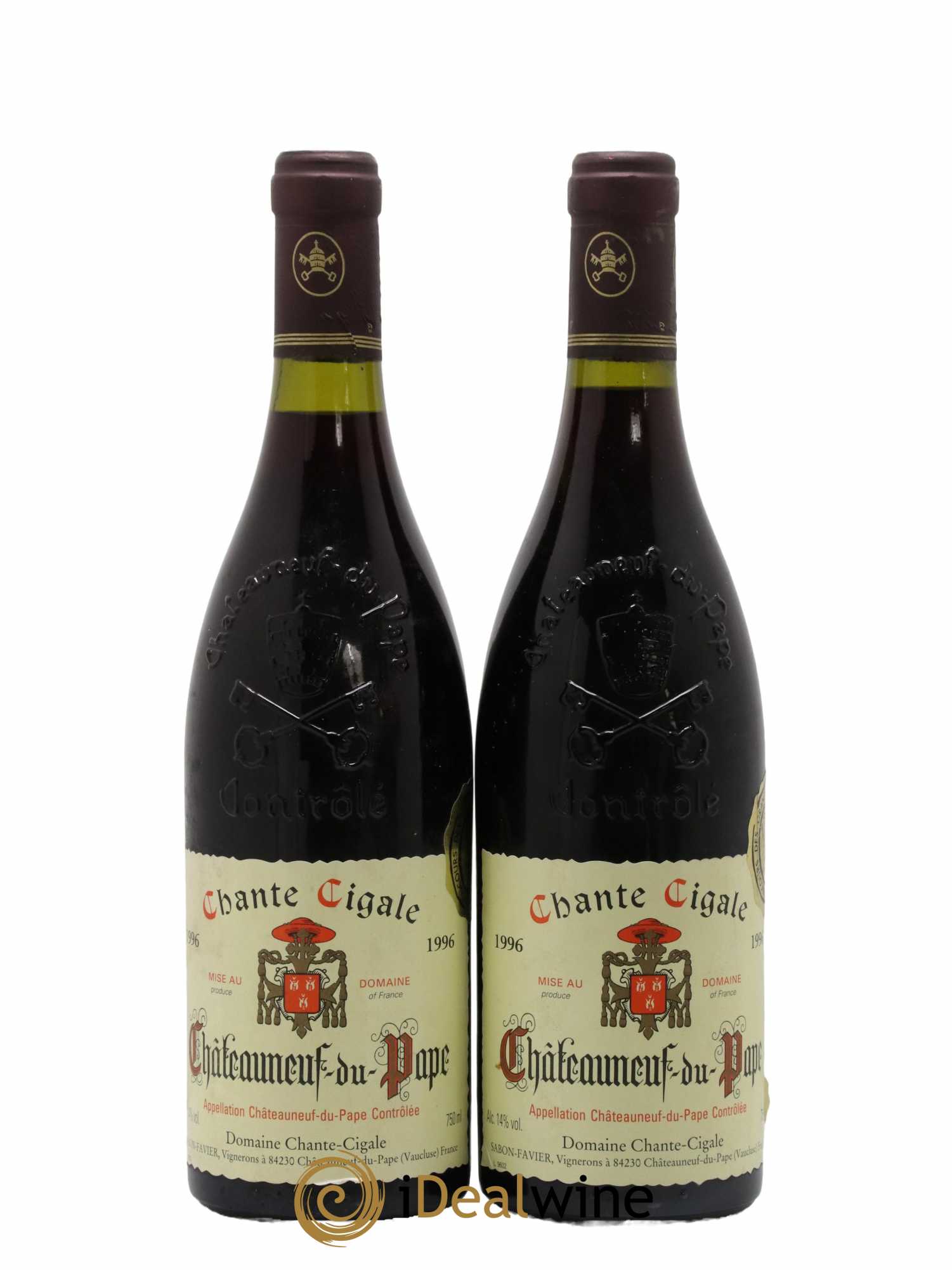 Châteauneuf-du-Pape Chante Cigale Domaine Sabon-Favier 1996 - Lot de 2 bouteilles - 0