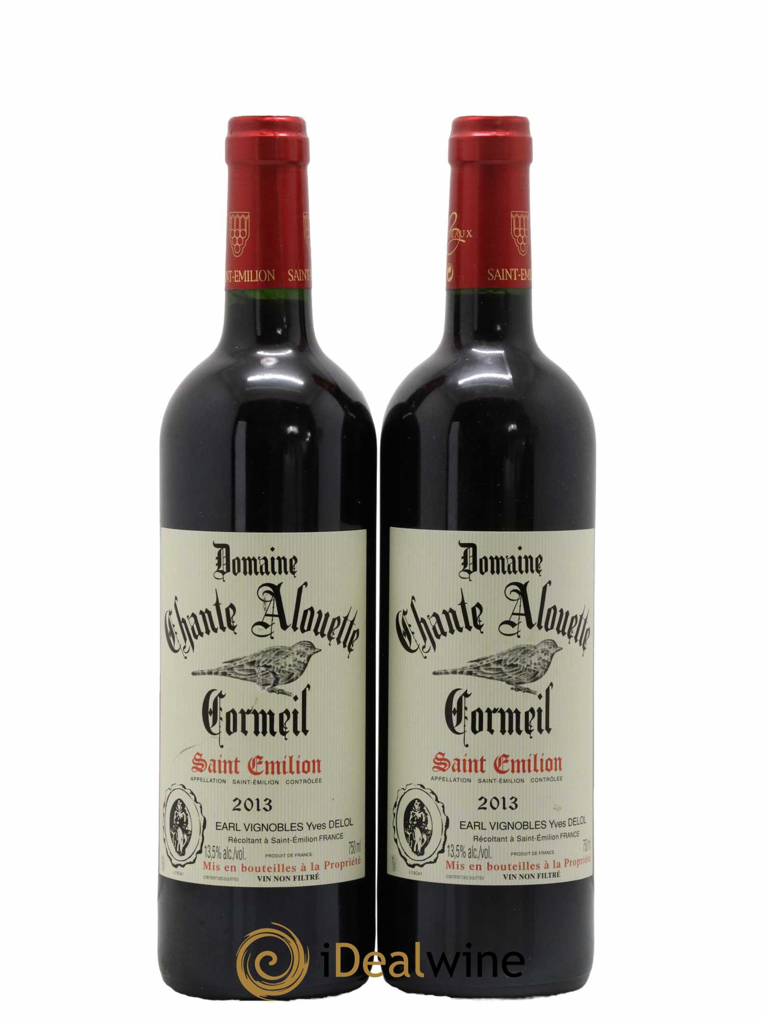 Saint-Émilion Grand Cru Domaine Chante Alouette Cormeil 2013 - Lot de 2 bouteilles - 0