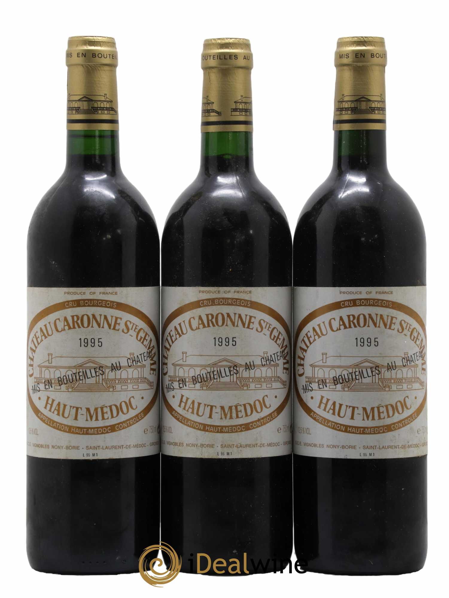 Château Caronne Sainte-Gemme Cru Bourgeois 1995 - Lot de 3 bouteilles - 0
