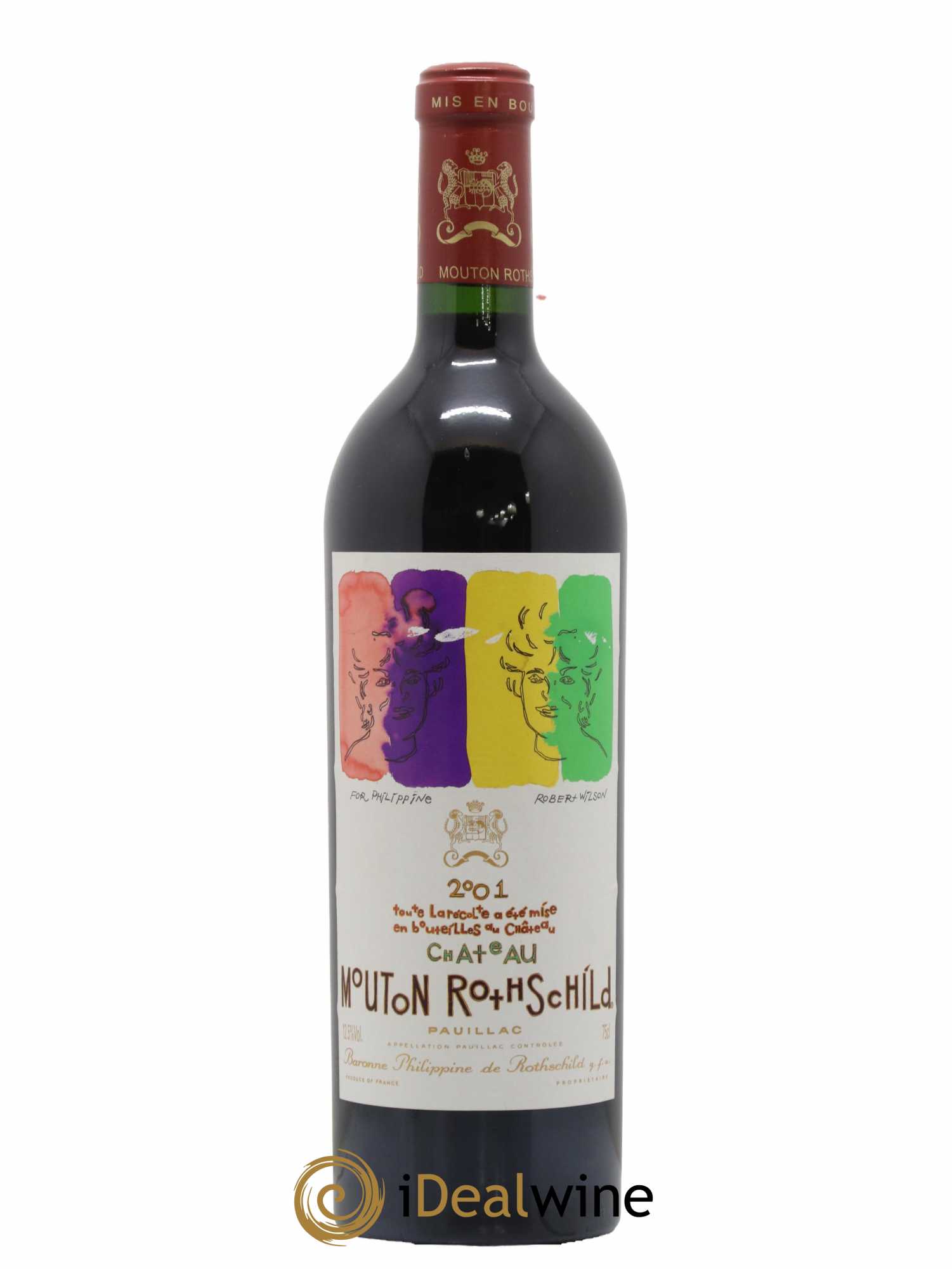 Château Mouton Rothschild 1er Grand Cru Classé 2001 - Lot de 1 bouteille - 0