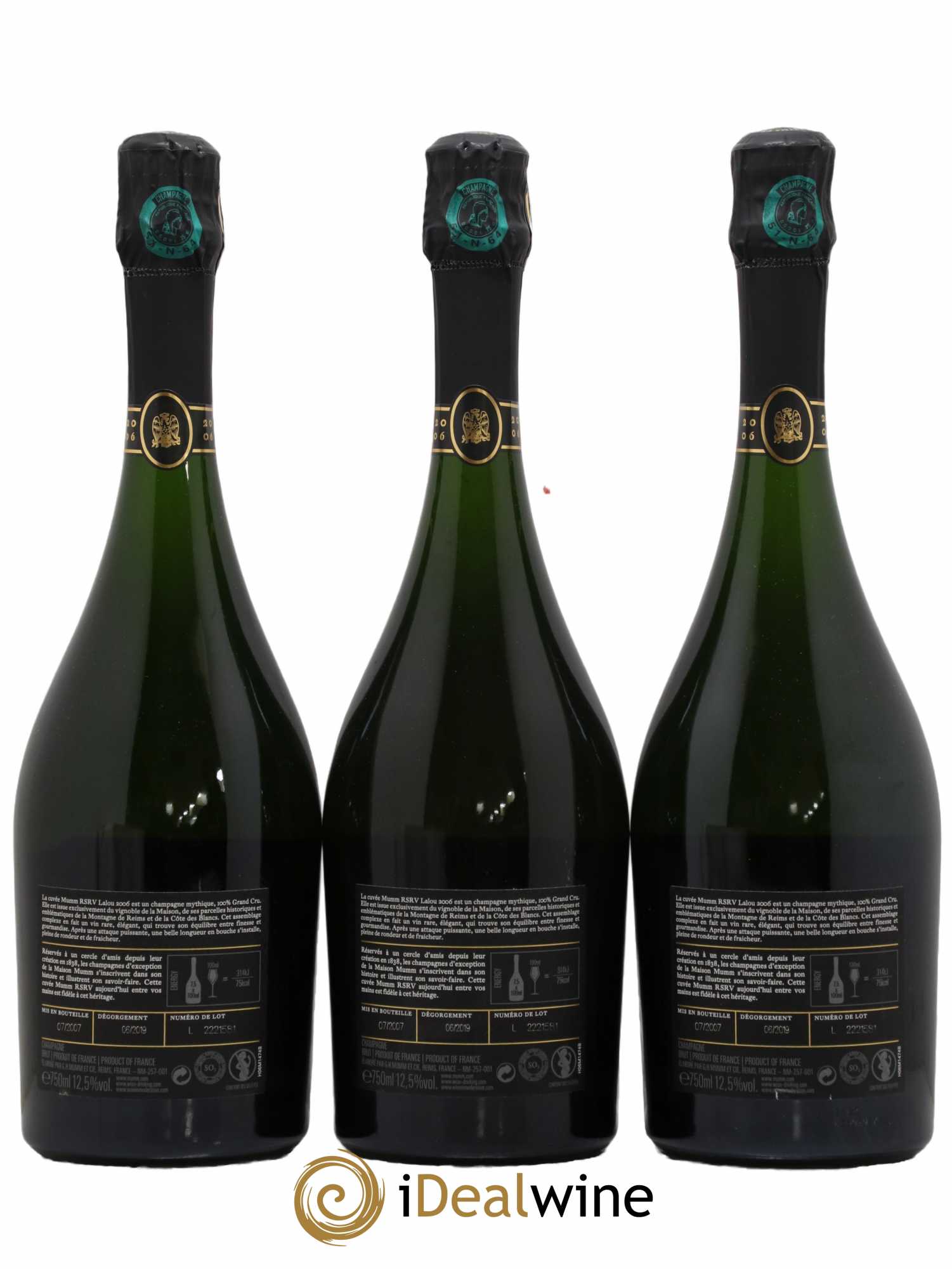René Lalou Mumm 2006 - Posten von 3 Flaschen - 1