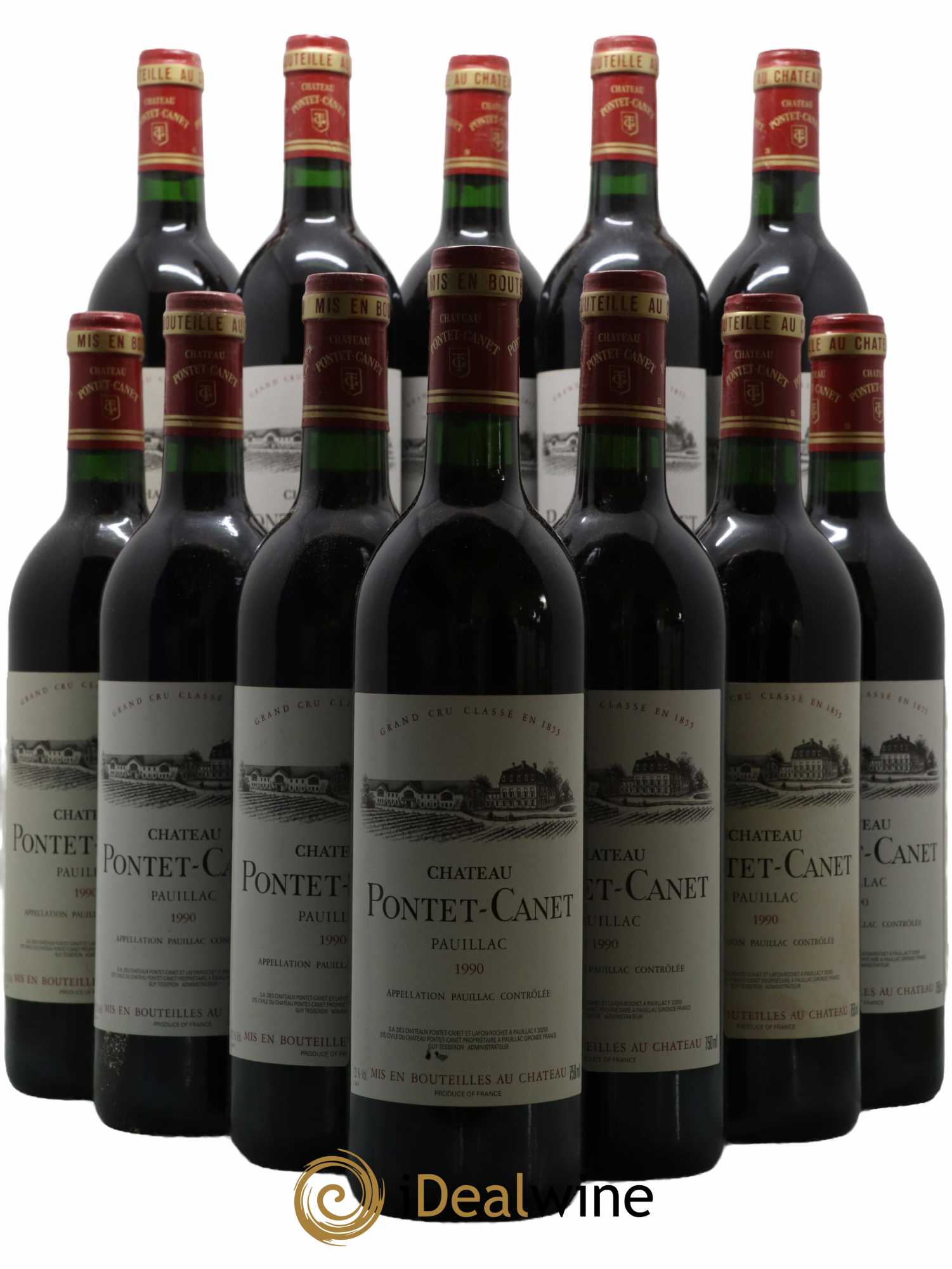 Château Pontet Canet 5ème Grand Cru Classé 1990 - Lot de 12 bouteilles - 0