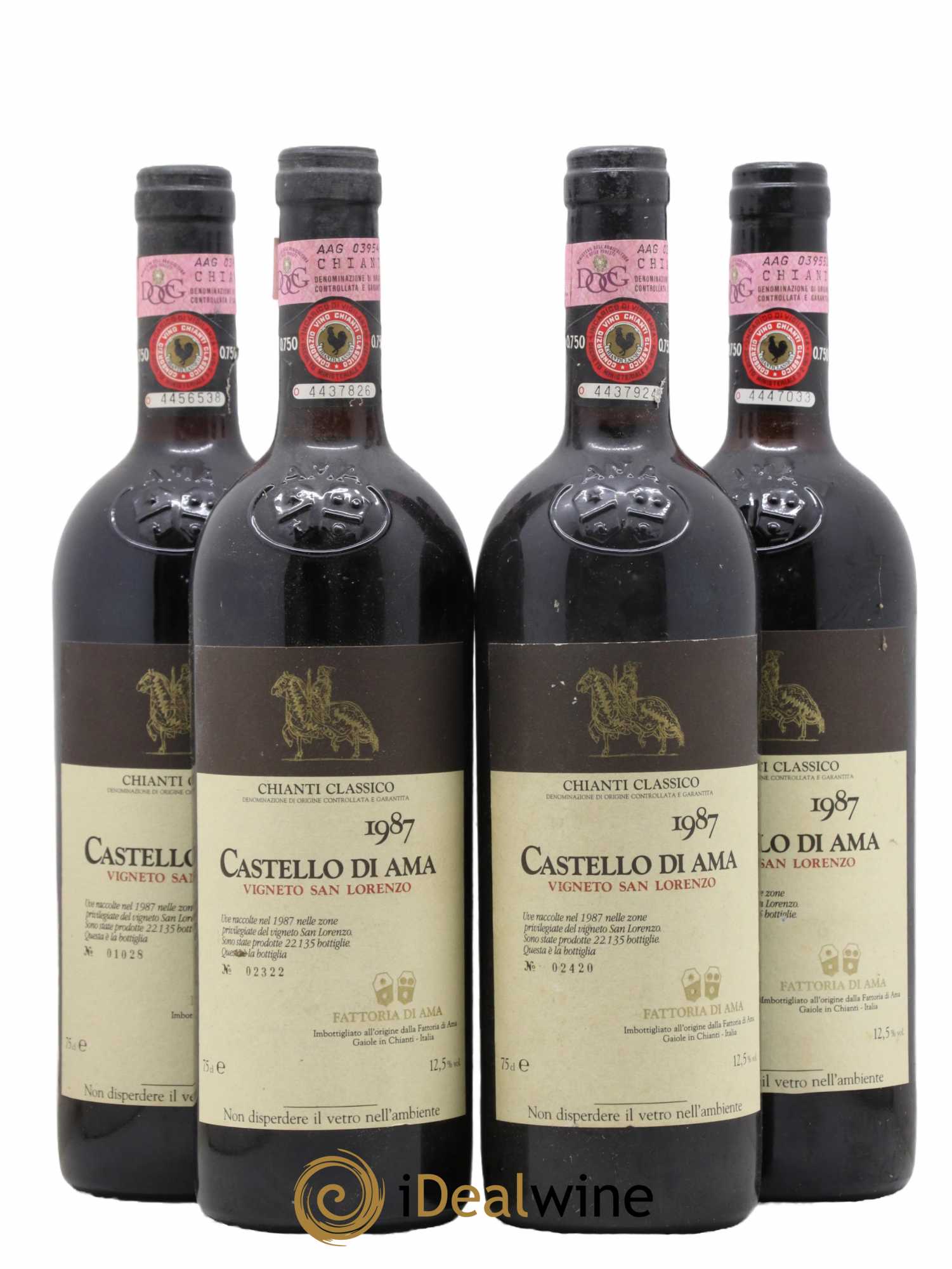 Chianti Classico Gran Selezione DOCG Castello di Ama San Lorenzo 1987 - Lot de 4 bouteilles - 0