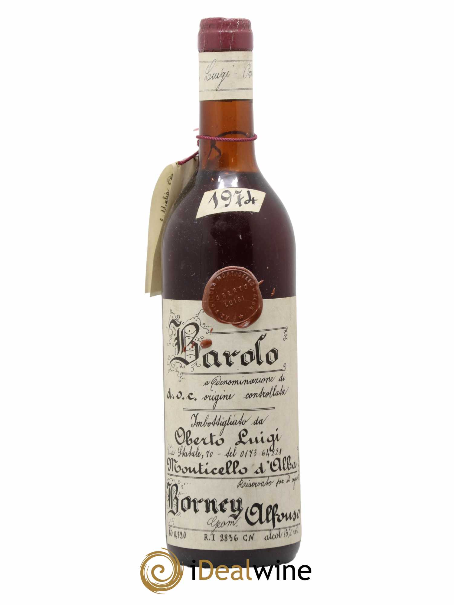 Barolo Monticello d'Alba Oberto Luigi 1974 - Lot de 1 bouteille - 0