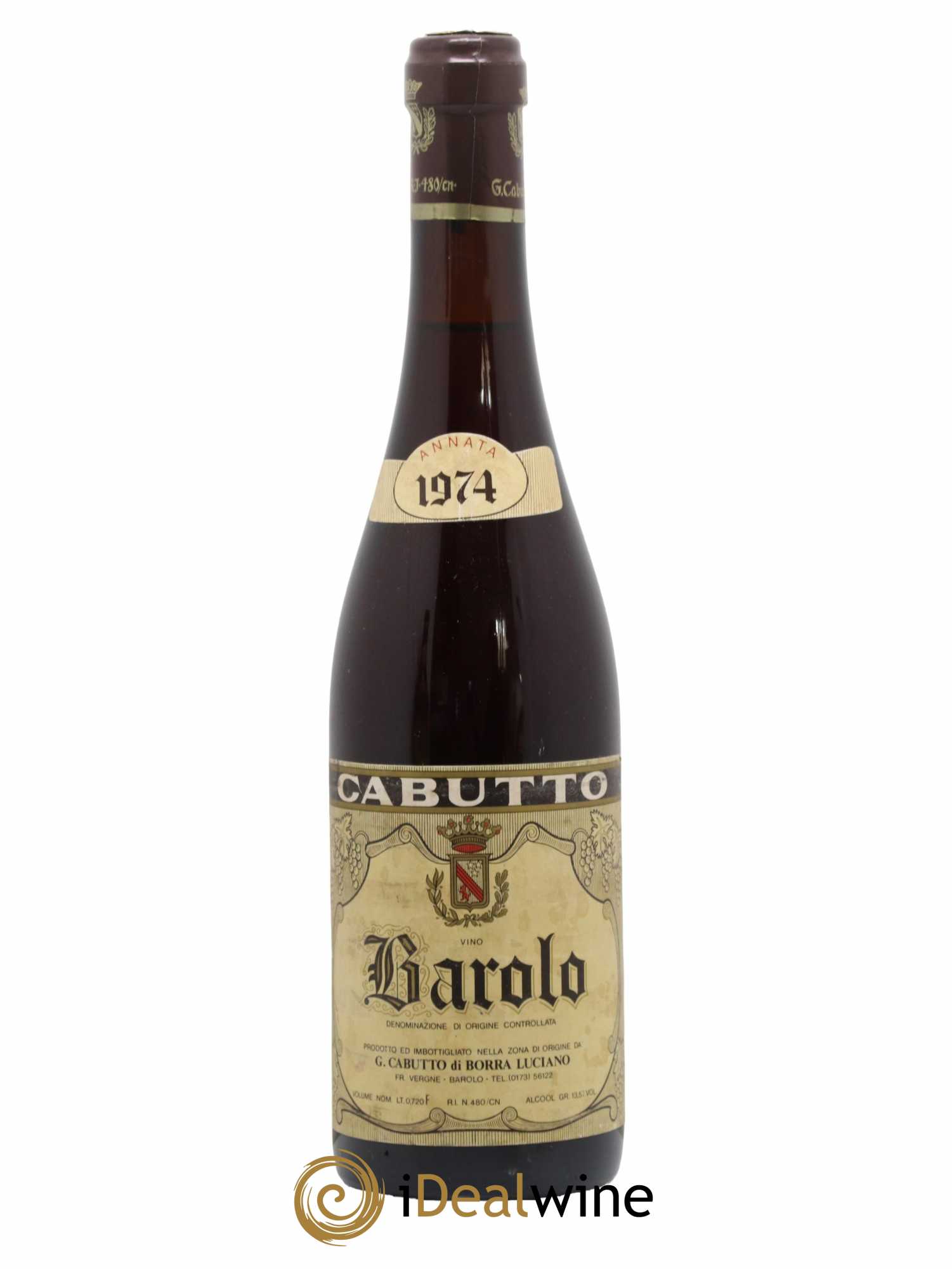 Barolo Angelo Cabutto 1974 - Lot de 1 bouteille - 0