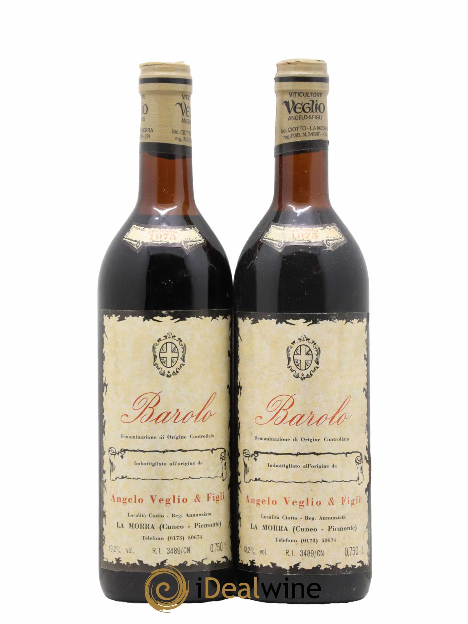 Barolo Veglio Angelo 1975 - Lot de 2 bouteilles - 0
