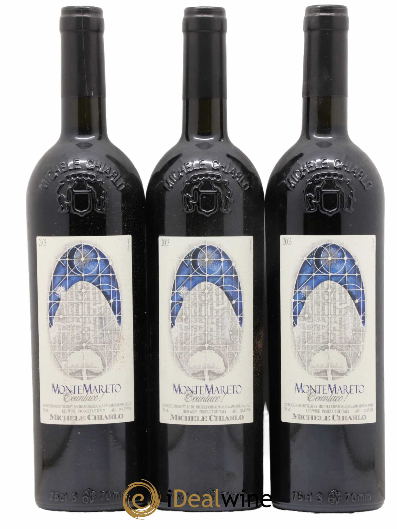 Italie Montemareto Monferrato rosso Doc Michele Chiarlo 2003 - Lotto di 3 bottiglie - 0