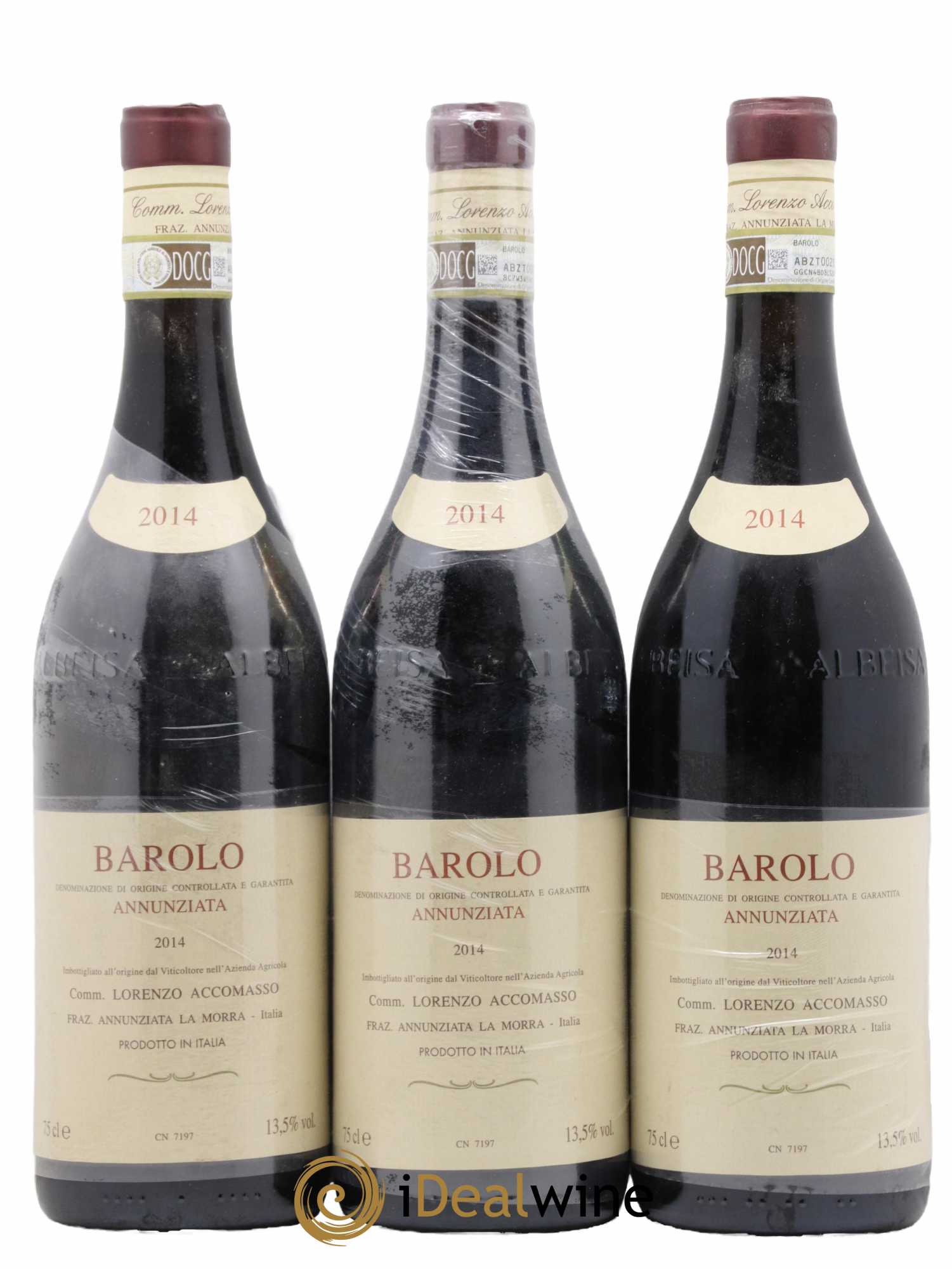 Barolo Annunziata Lorenzo Accomasso 2014 - Lot de 3 bouteilles - 0