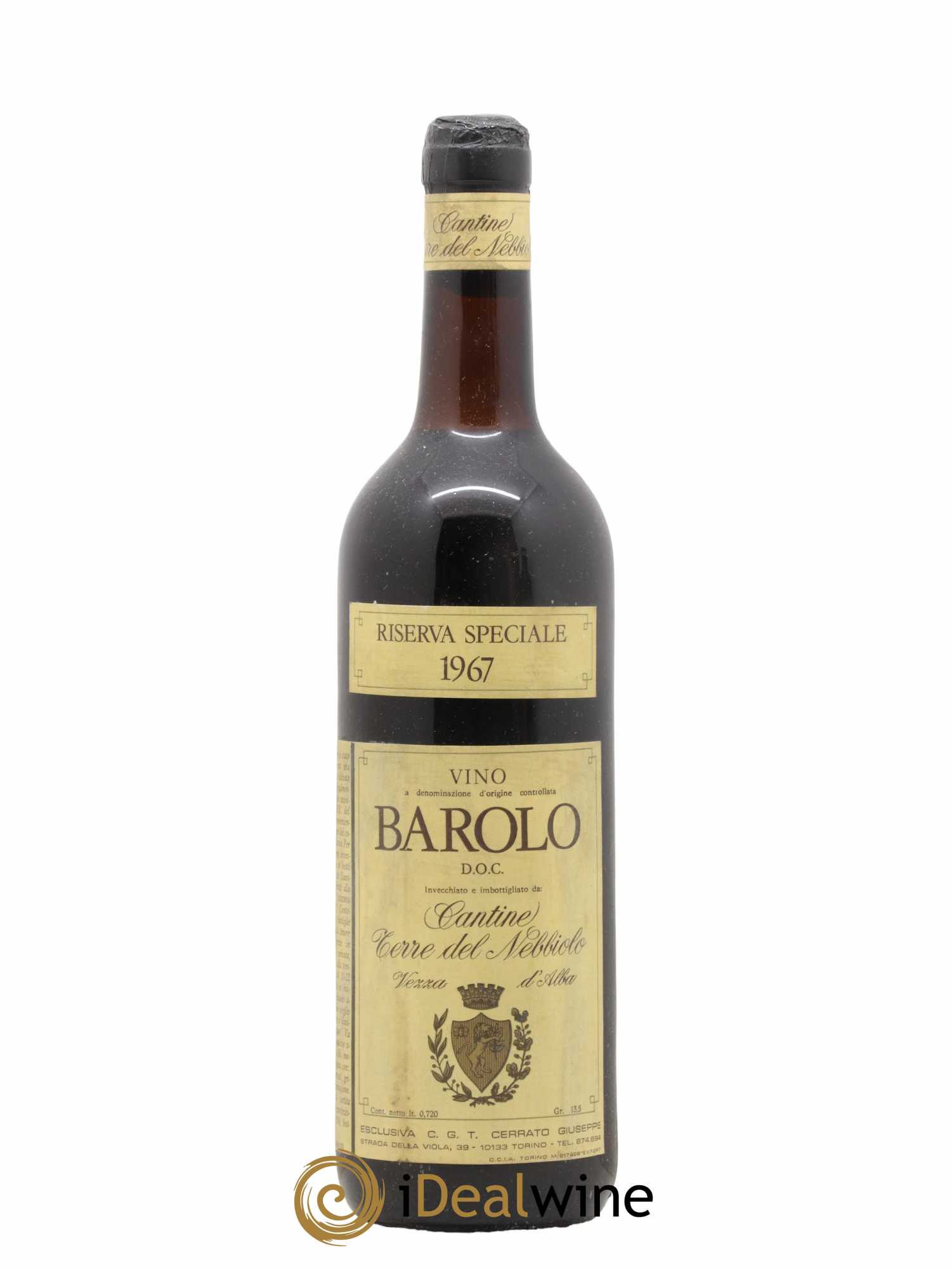 Barolo DOCG Cantina Terre del Nebbiolo Barolo Riserva Speciale 1967 - Lot de 1 bouteille - 0