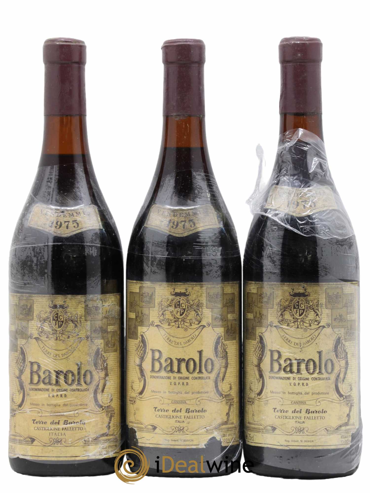 Barolo Terre del Barolo 1975 - Lot de 3 bouteilles - 0