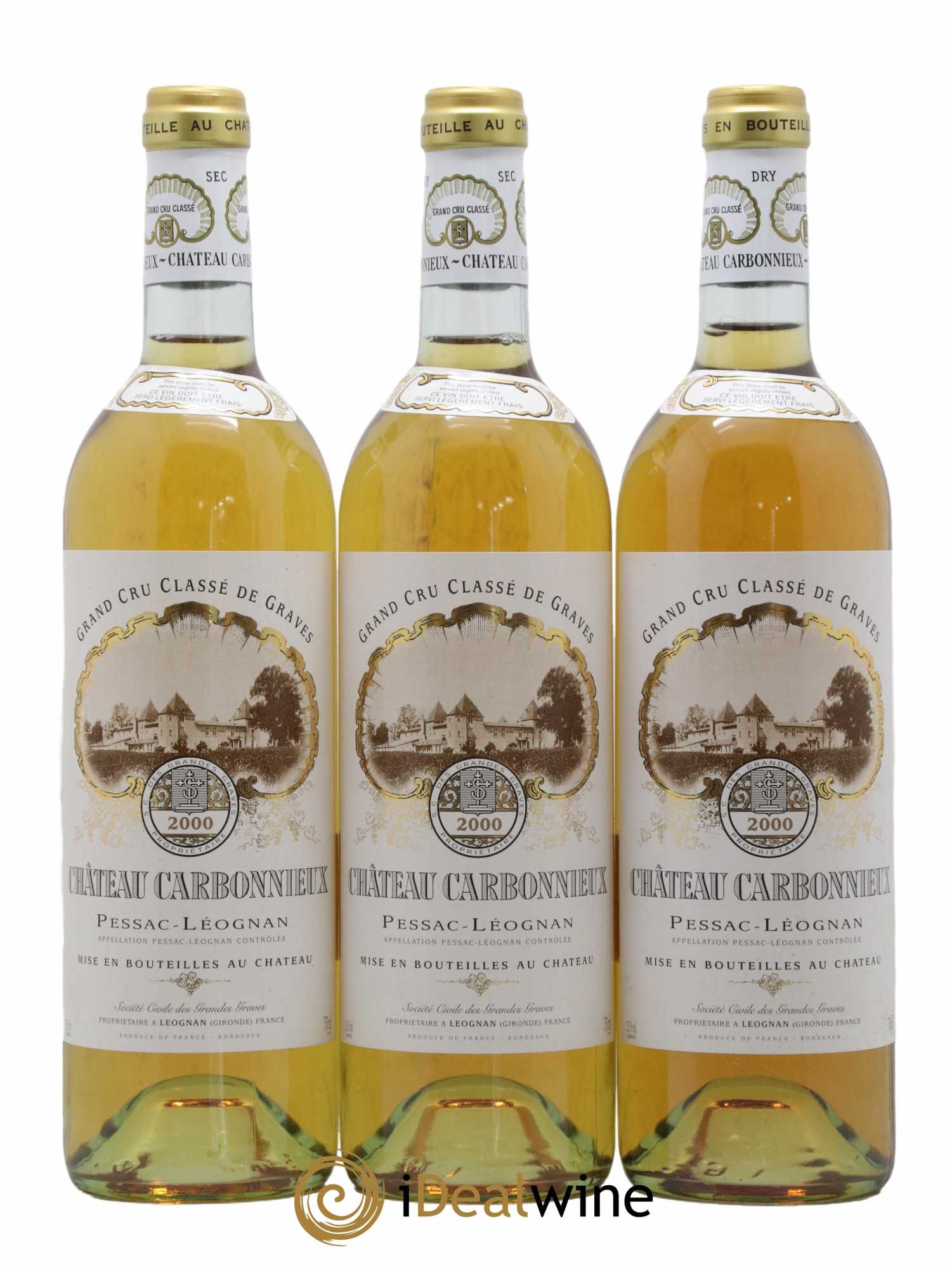 Château Carbonnieux Cru Classé de Graves 2000 - Lot de 3 bouteilles - 0
