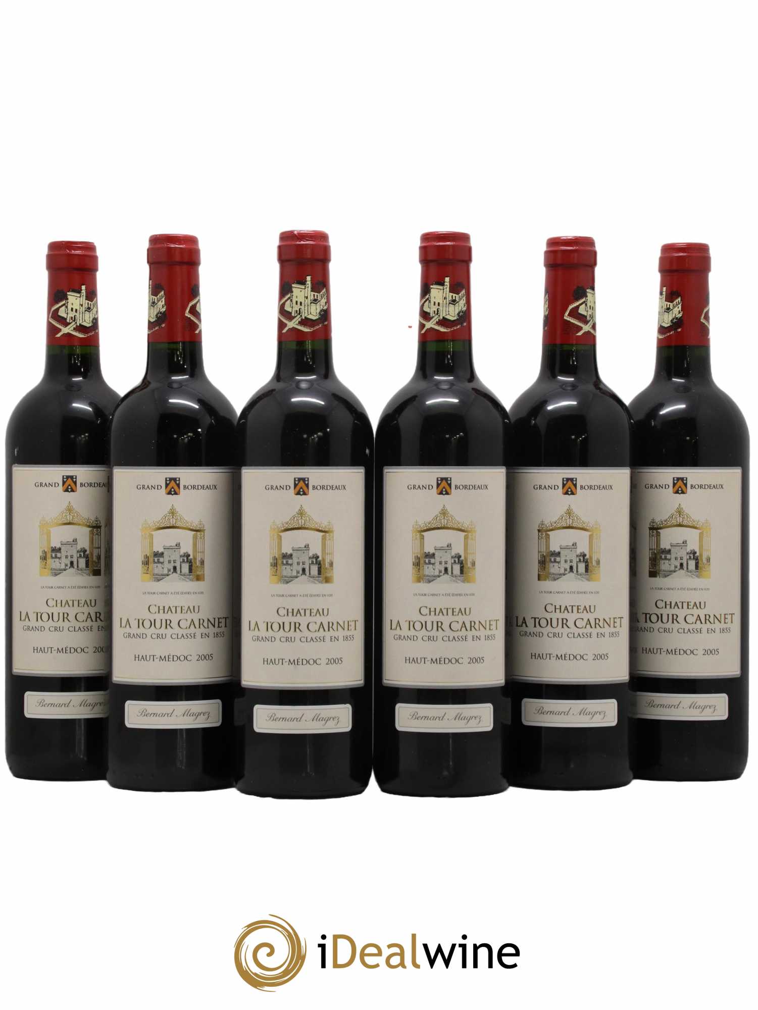Château la Tour Carnet 4ème Grand Cru Classé 2005 - Lot de 6 bouteilles - 0
