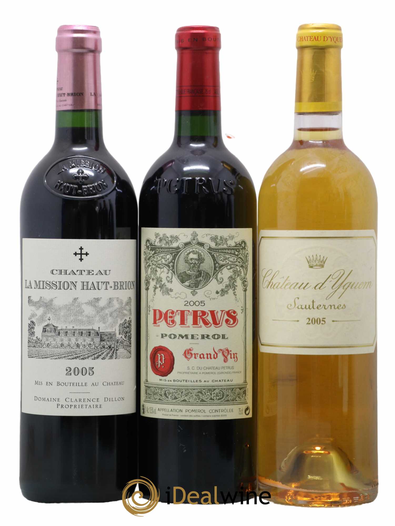Caisse Collection Duclot 2005 Lafite Rothschild Mission Haut-Brion Haut-Brion Yquem Pétrus Cheval Blanc Mouton Rothschild La Tour Margaux 2005 - Lot de 9 bouteilles - 2