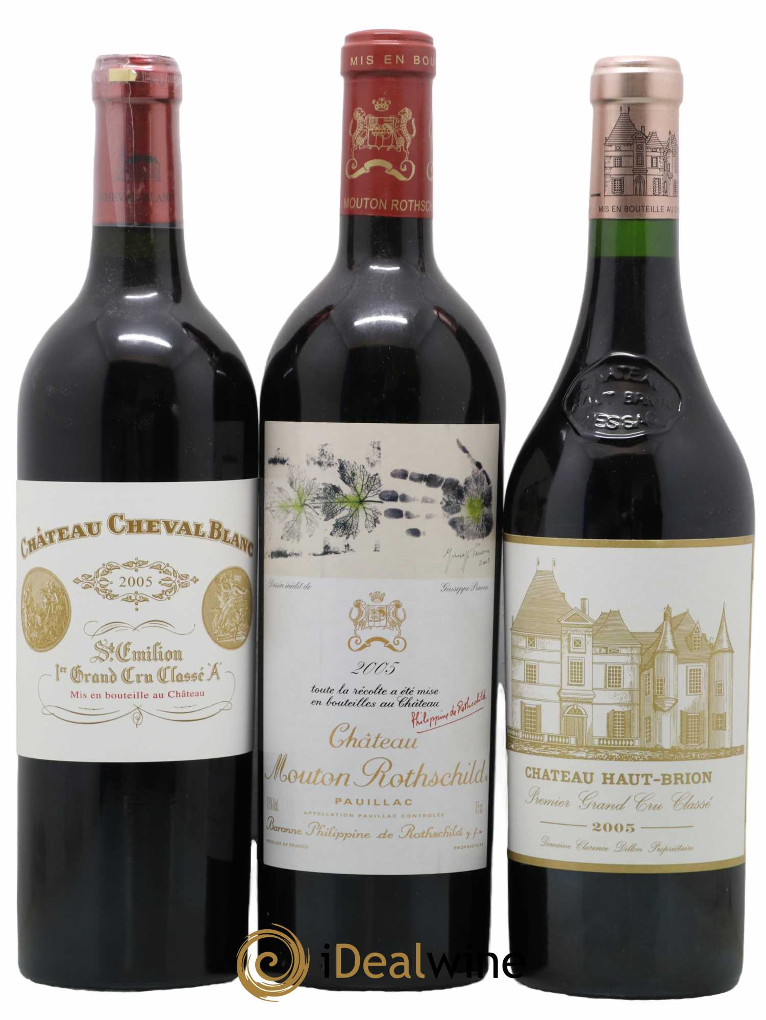 Caisse Collection Duclot 2005 Lafite Rothschild Mission Haut-Brion Haut-Brion Yquem Pétrus Cheval Blanc Mouton Rothschild La Tour Margaux 2005 - Lot de 9 bouteilles - 3