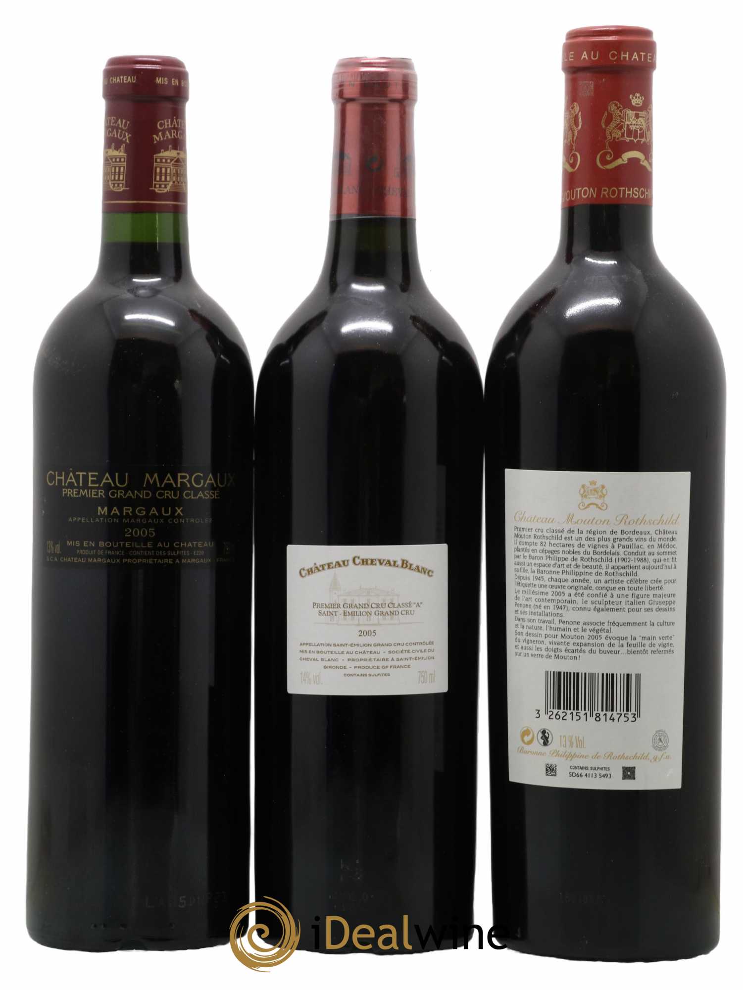 Caisse Collection Duclot 2005 Lafite Rothschild Mission Haut-Brion Haut-Brion Yquem Pétrus Cheval Blanc Mouton Rothschild La Tour Margaux 2005 - Lot de 9 bouteilles - 4