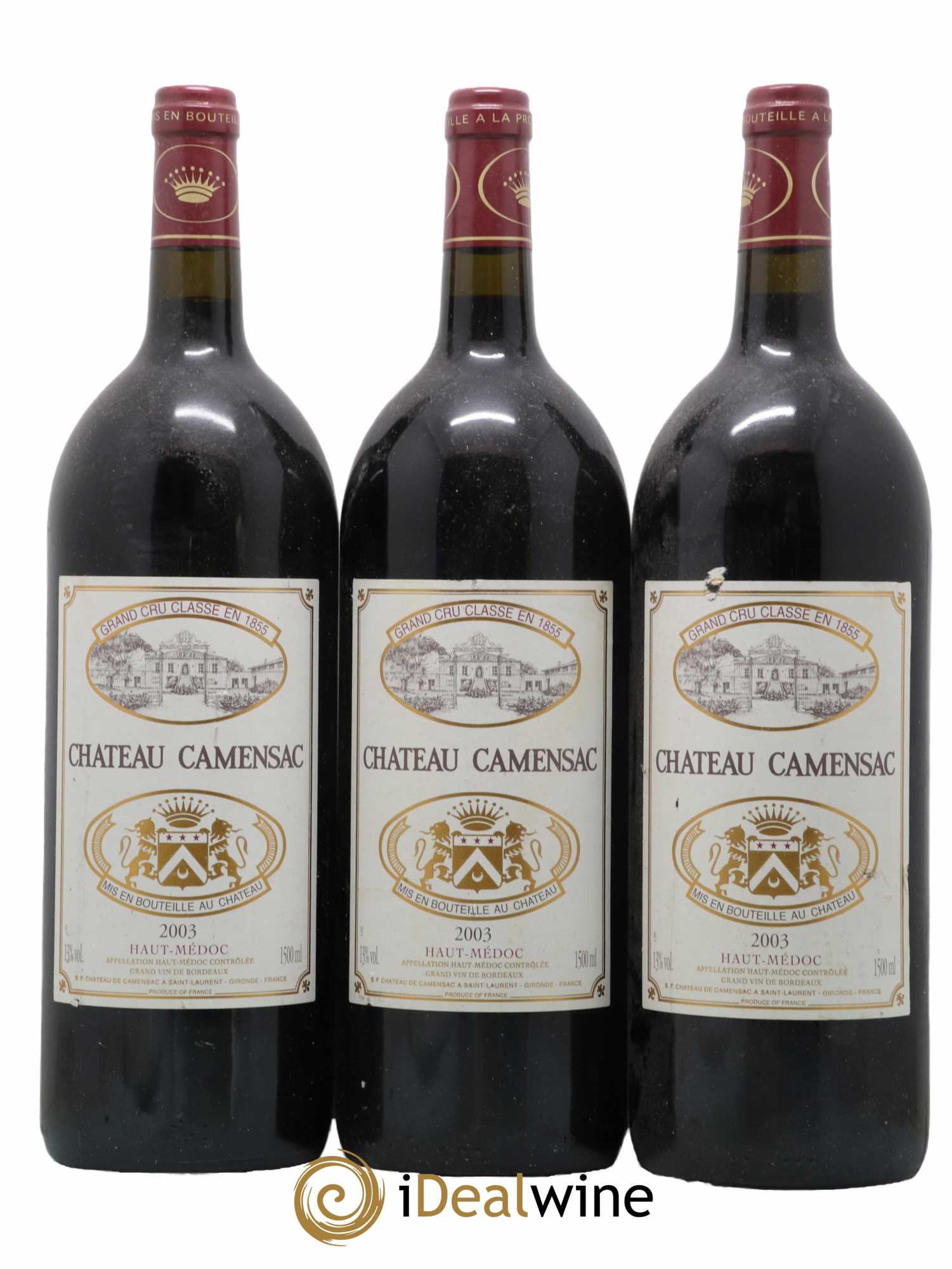 Château Camensac 5ème Grand Cru Classé 2003 - Lot de 3 magnums - 0