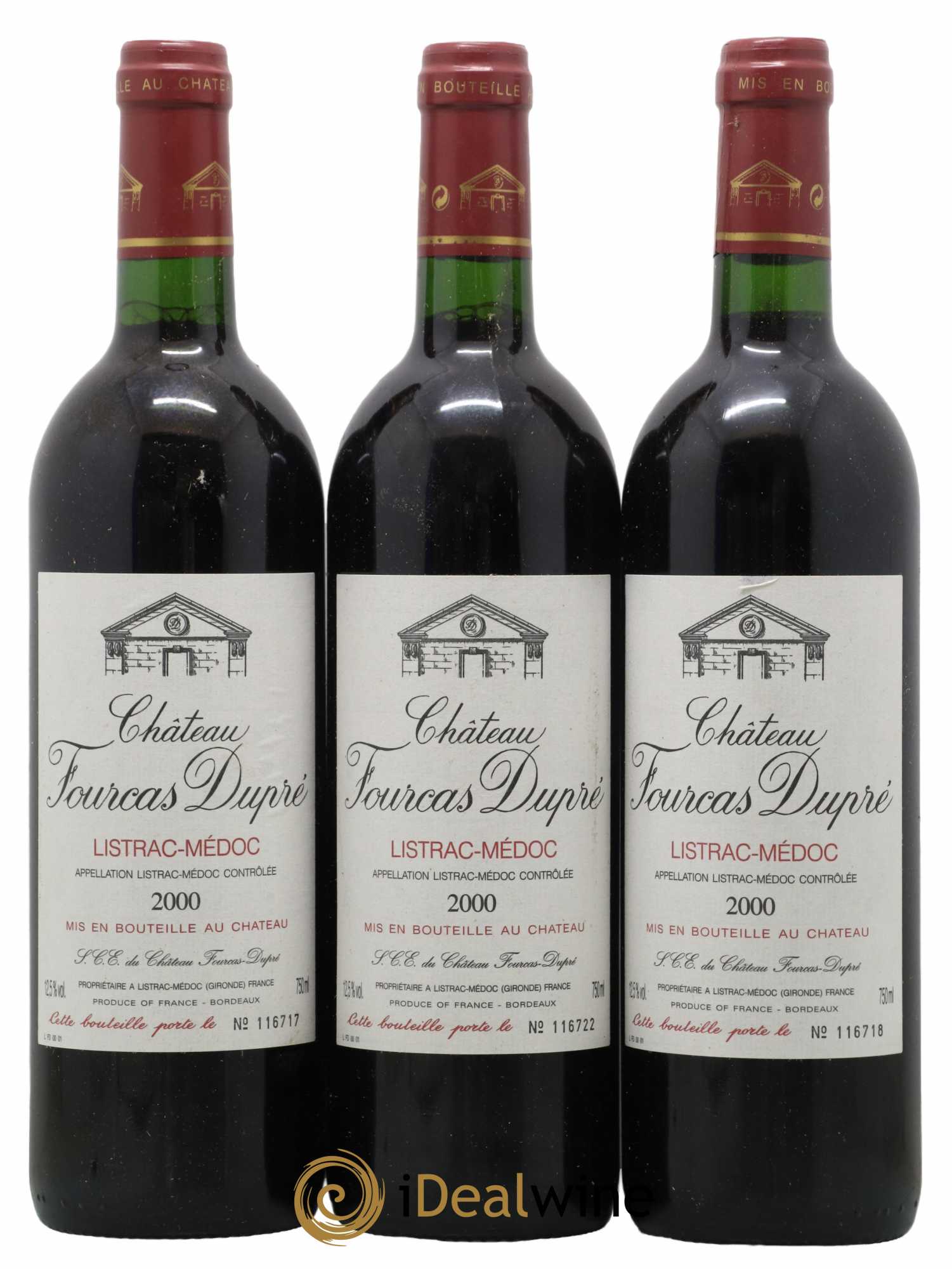 Château Fourcas Dupré 2000 - Lot de 3 bouteilles - 0