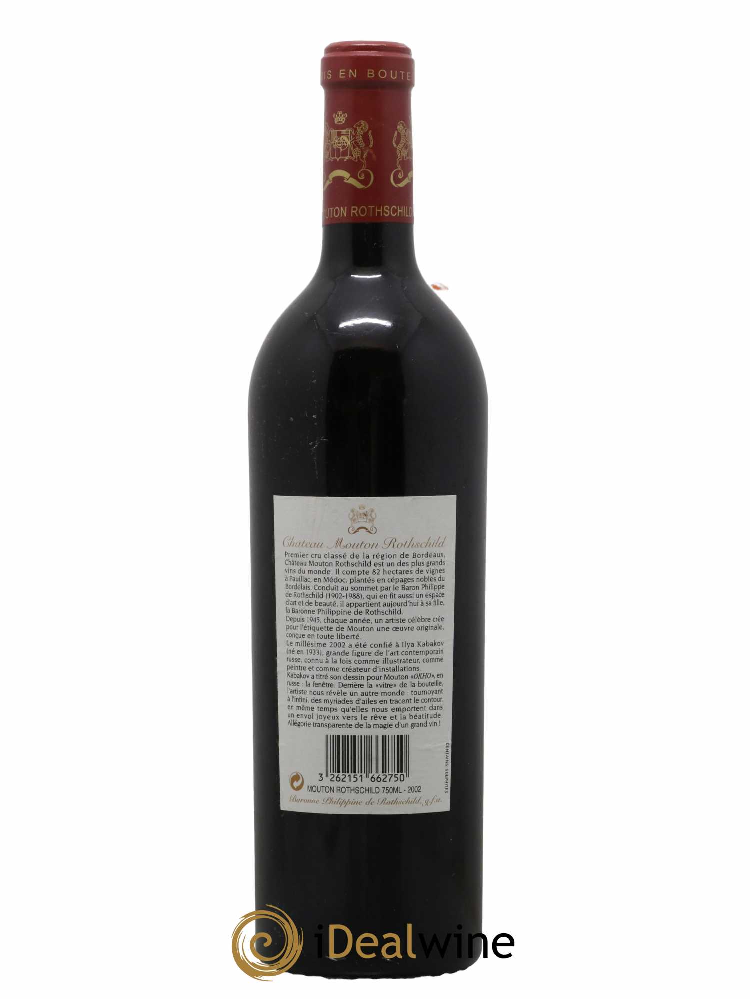 Château Mouton Rothschild 1er Grand Cru Classé 2002 - Lot de 1 bouteille - 1