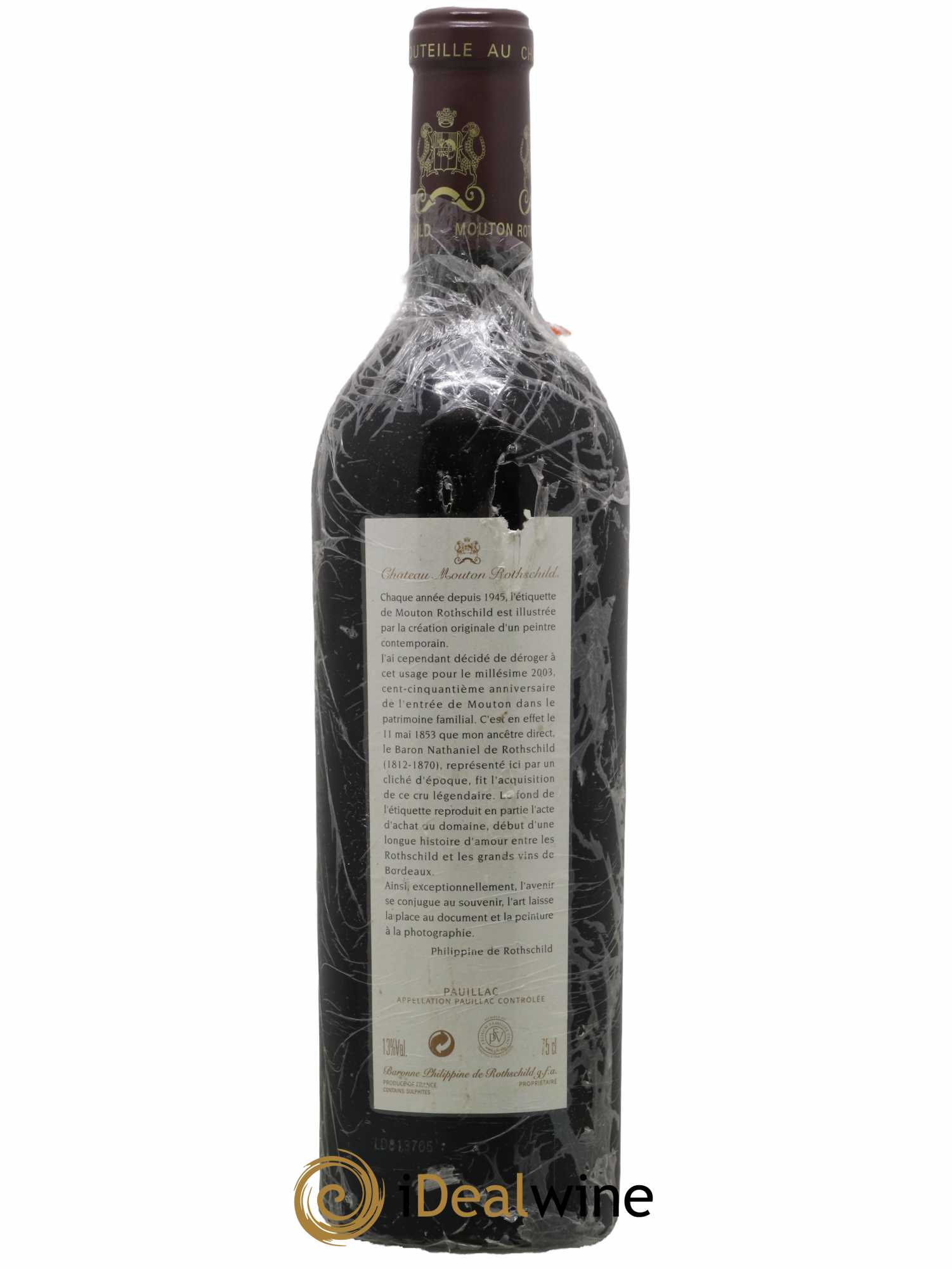 Château Mouton Rothschild 1er Grand Cru Classé 2003 - Lot de 1 bouteille - 1