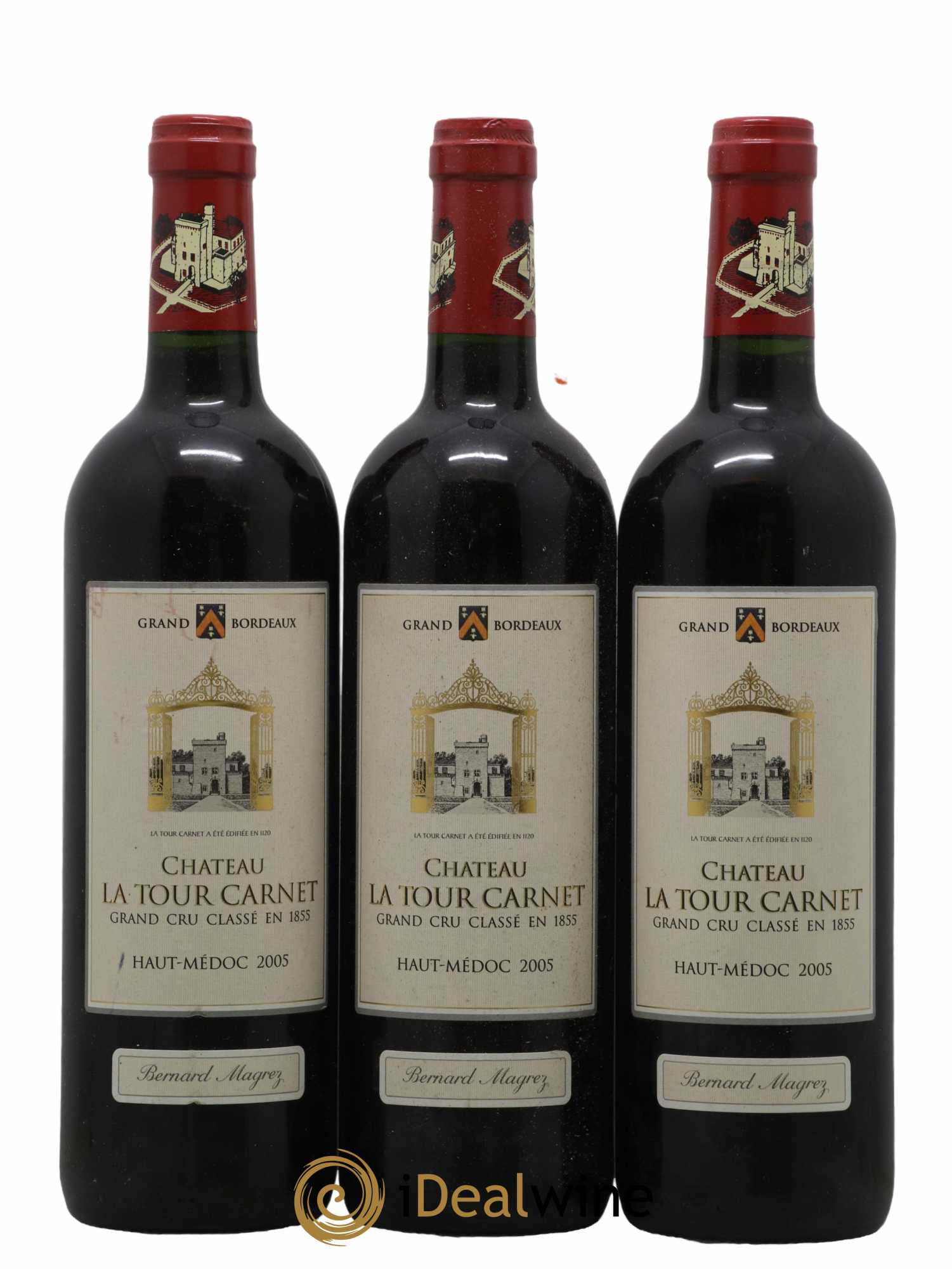 Château la Tour Carnet 4ème Grand Cru Classé 2005 - Lot de 3 bouteilles - 0