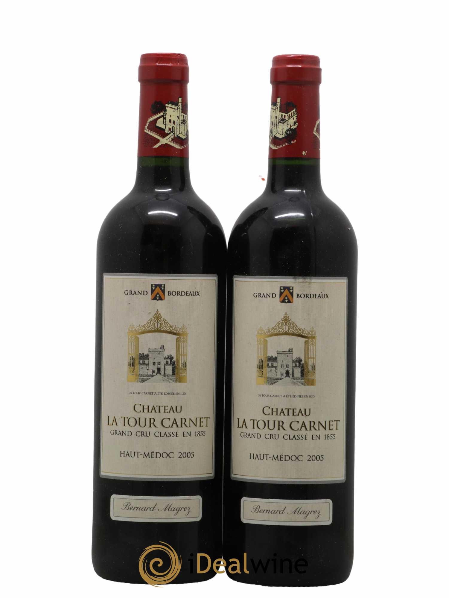 Château la Tour Carnet 4ème Grand Cru Classé 2005 - Lot de 2 bouteilles - 0