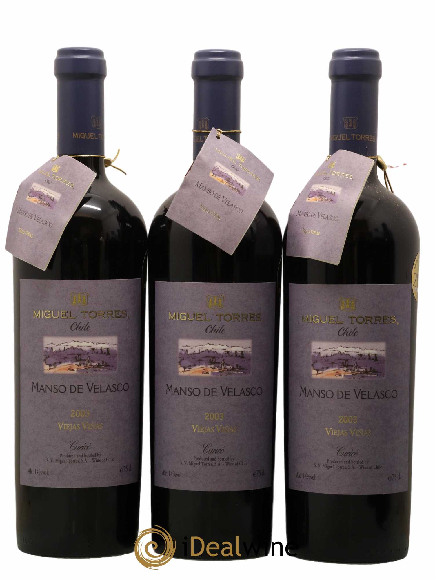 Chili Manso de Velasco Cabernet Sauvignon Miguel Torres Viejas Vinas 2003 - Lot de 6 bouteilles - 1