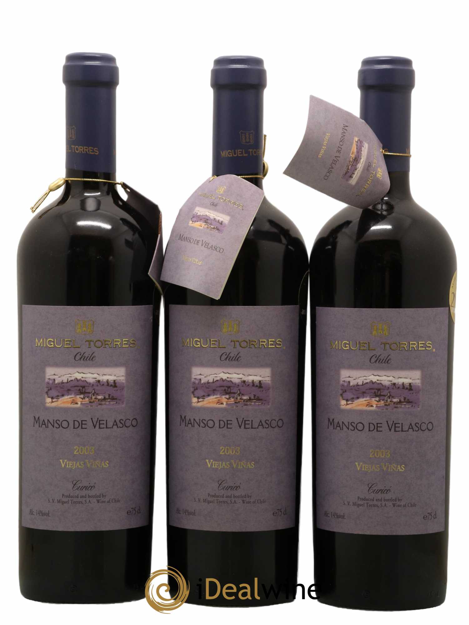 Chili Manso de Velasco Cabernet Sauvignon Miguel Torres Viejas Vinas 2003 - Lot de 6 bouteilles - 2