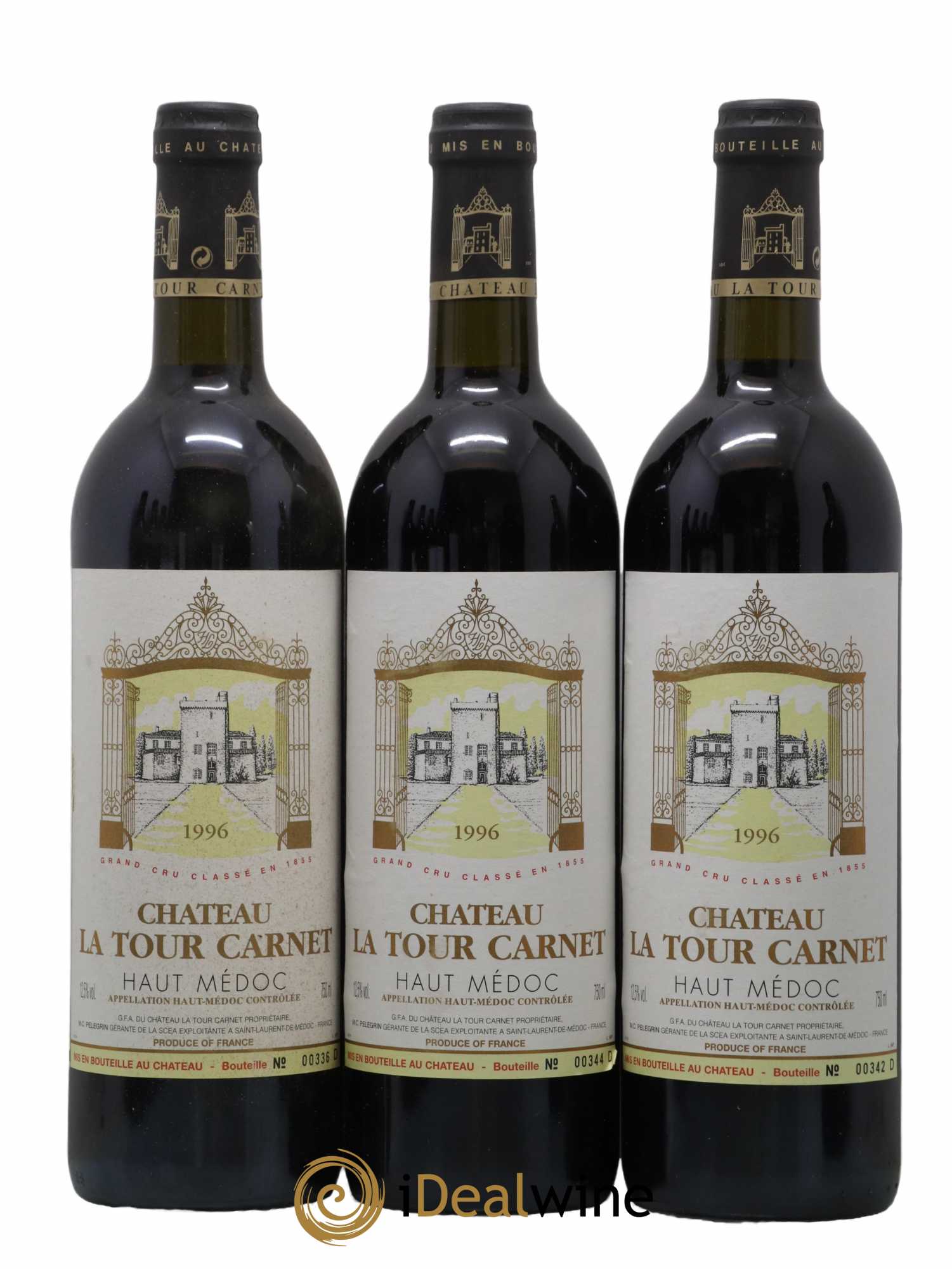 Château la Tour Carnet 4ème Grand Cru Classé 1996 - Lot de 12 bouteilles - 2