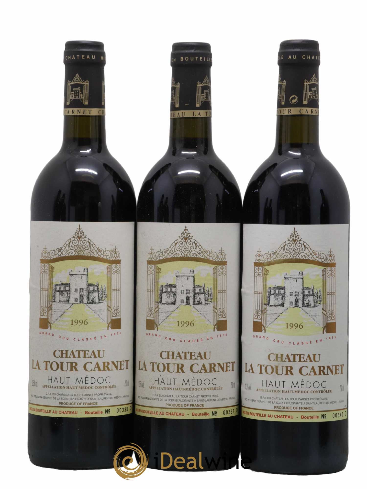 Château la Tour Carnet 4ème Grand Cru Classé 1996 - Lot de 12 bouteilles - 3