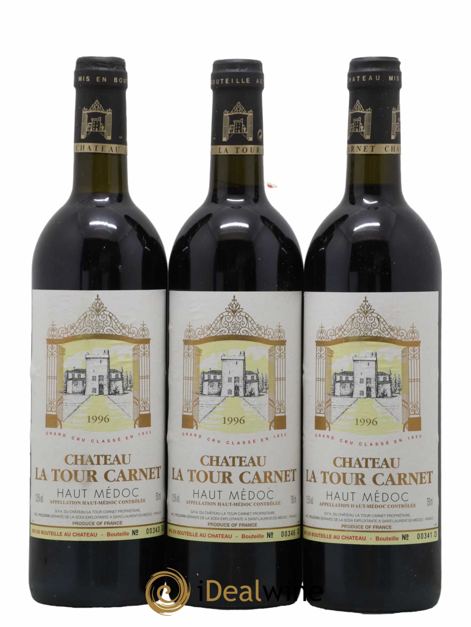 Château la Tour Carnet 4ème Grand Cru Classé 1996 - Lot de 12 bouteilles - 4