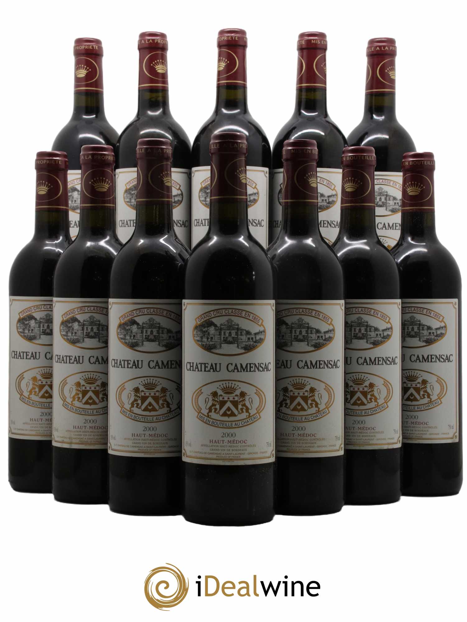 Château Camensac 5ème Grand Cru Classé 2000 - Lot de 12 bouteilles - 0