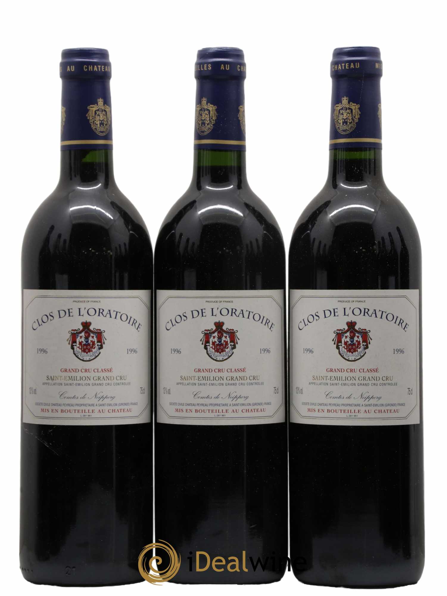 Clos de l'Oratoire Grand Cru Classé 1996 - Lot de 12 bouteilles - 1