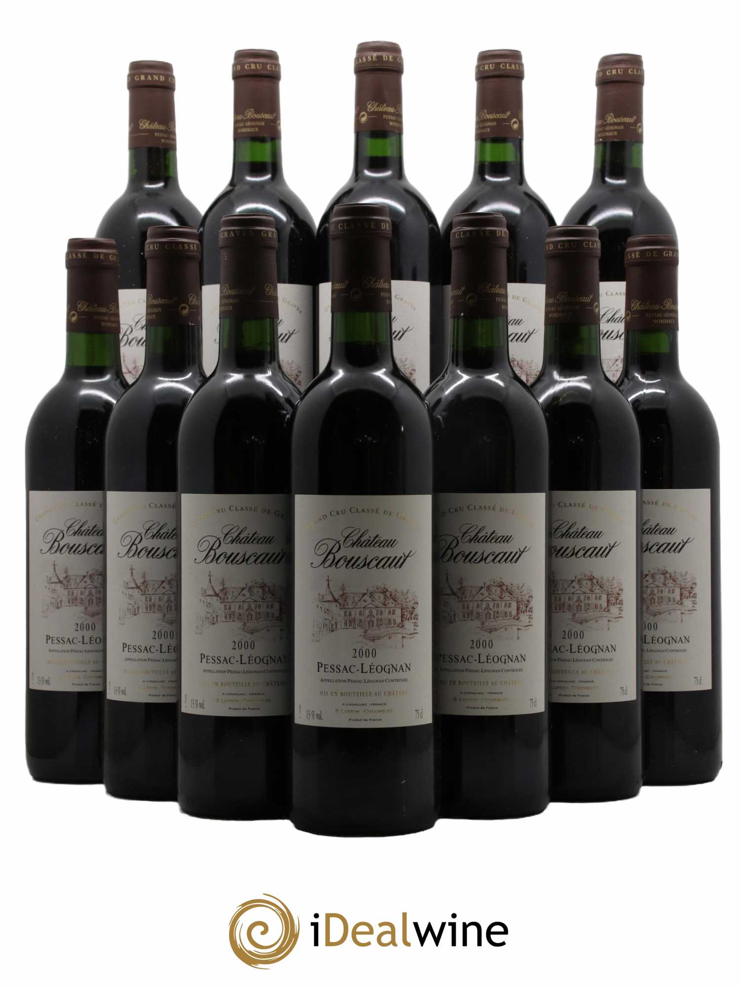 Château Bouscaut Cru Classé de Graves 2000 - Lot de 12 bouteilles - 0
