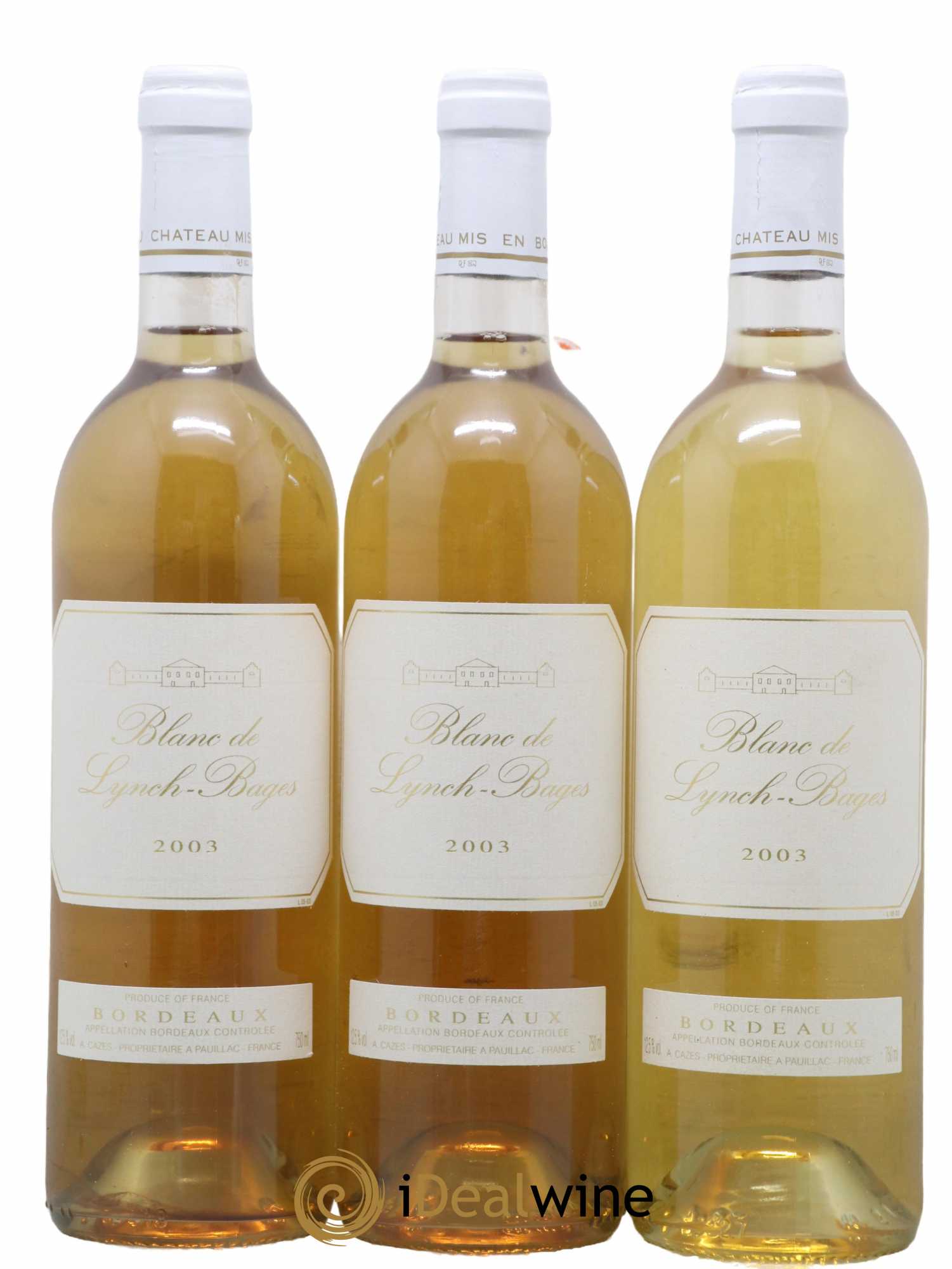 Blanc de Lynch Bages 2003 - Lot de 3 bouteilles - 0