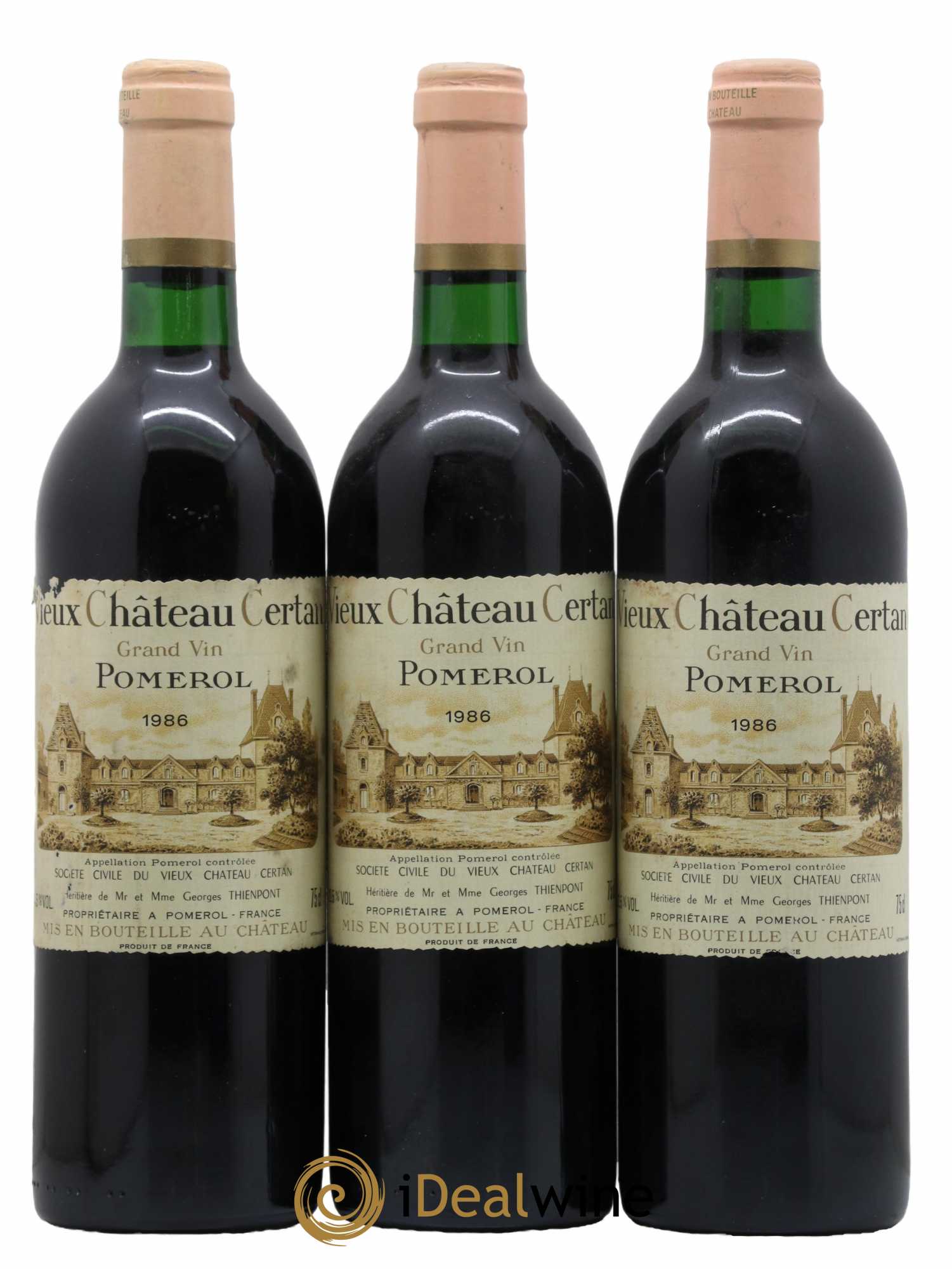 Vieux Château Certan 1986 - Lot de 3 bouteilles - 0