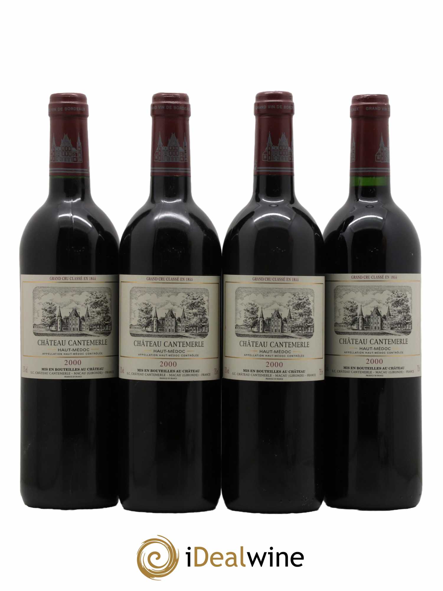 Château Cantemerle 5ème Grand Cru Classé 2000 - Lot de 4 bouteilles - 0