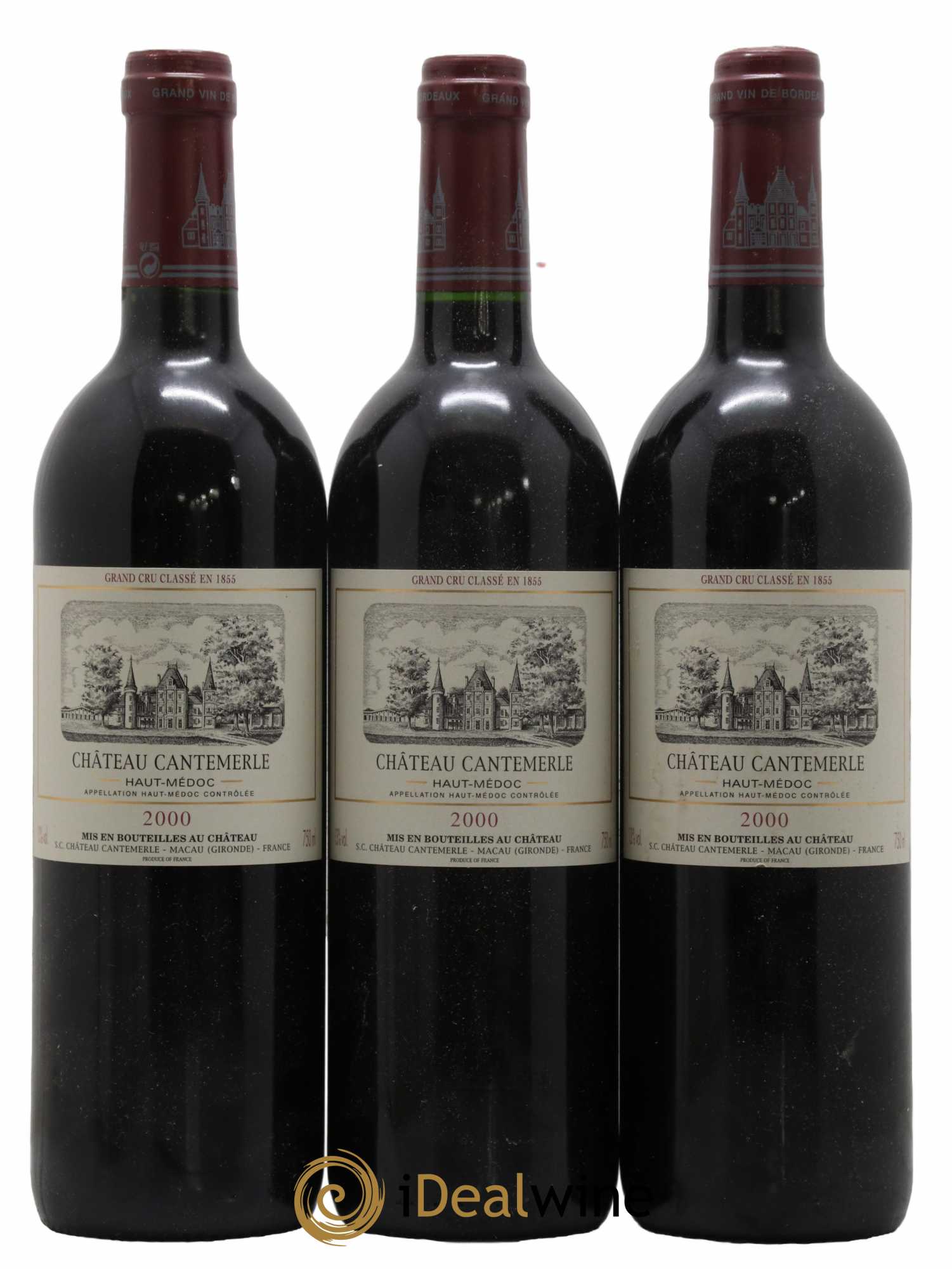 Château Cantemerle 5ème Grand Cru Classé 2000 - Lot de 3 bouteilles - 0
